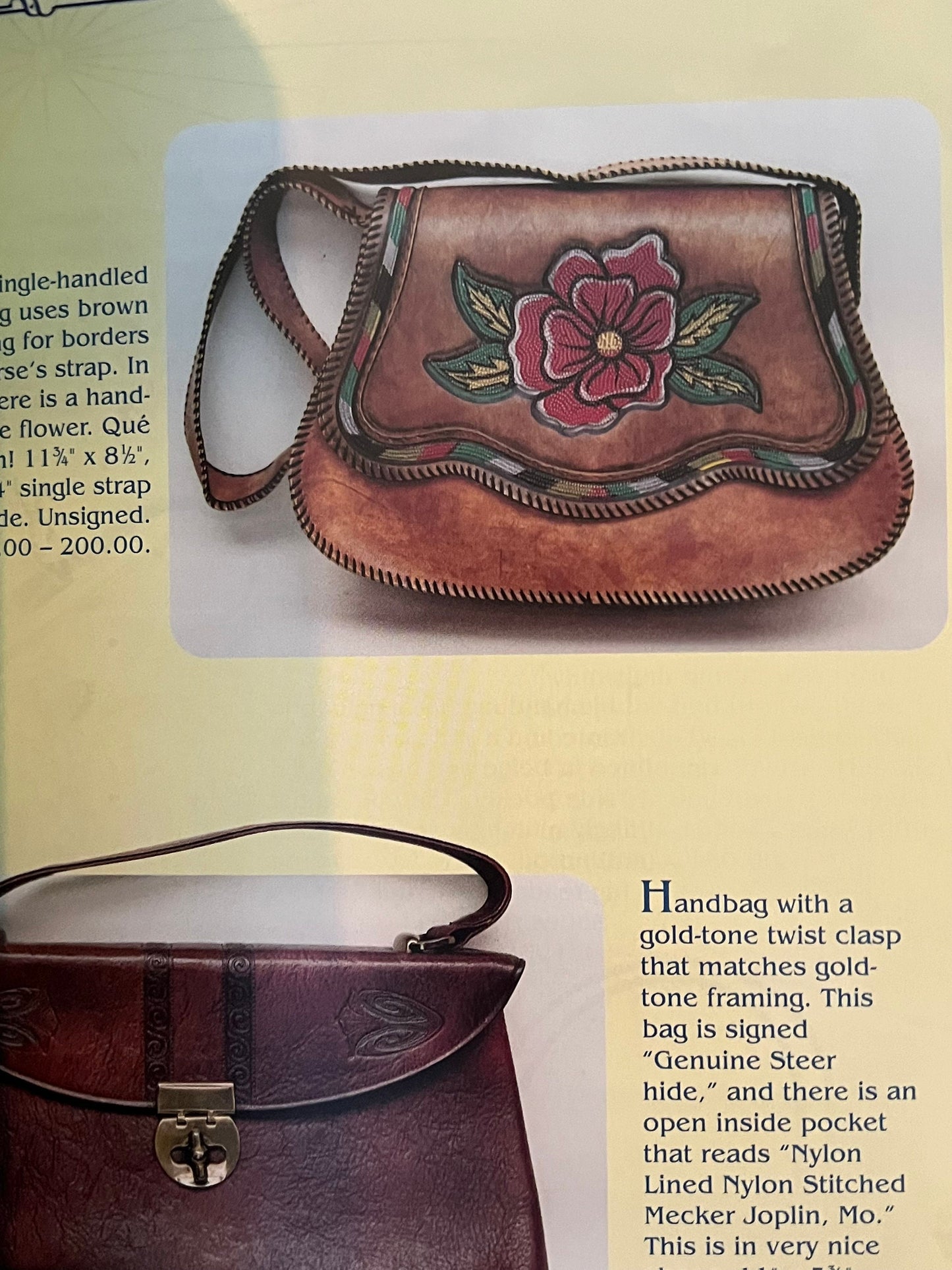 100 Years of Purses 1880-1980’s Identification & Values Guide Book, by Ronna Lee Aikins, Lover Antiques and Vintage