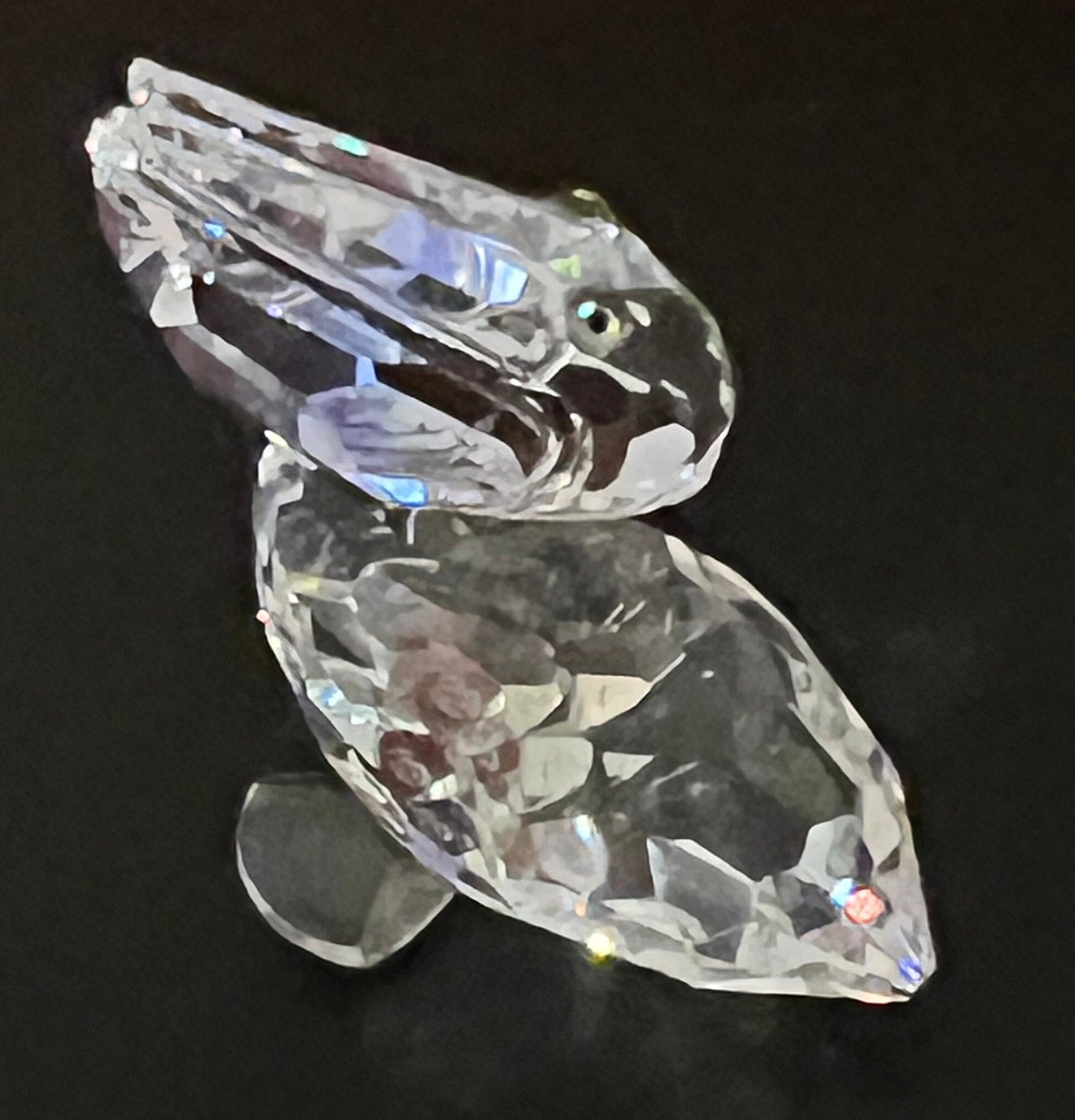 Vintage Swarvoski Pelican Crystal Figurine, Pelican Glass Art Mini Figure, Lover Antiques and Vintage