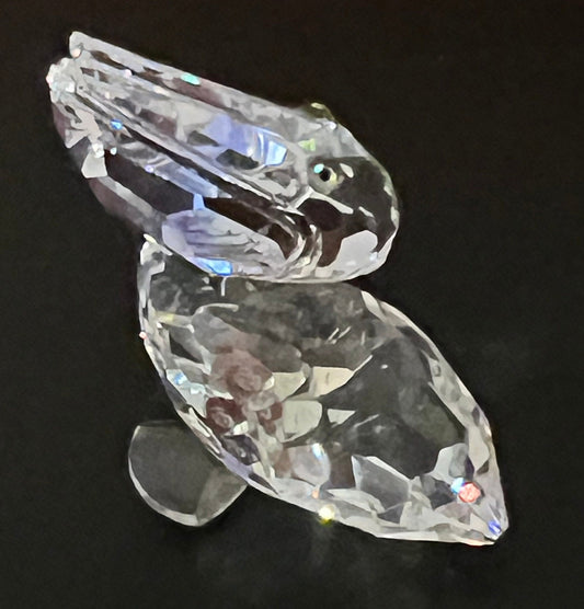 Vintage Swarvoski Pelican Crystal Figurine, Pelican Glass Art Mini Figure, Lover Antiques and Vintage