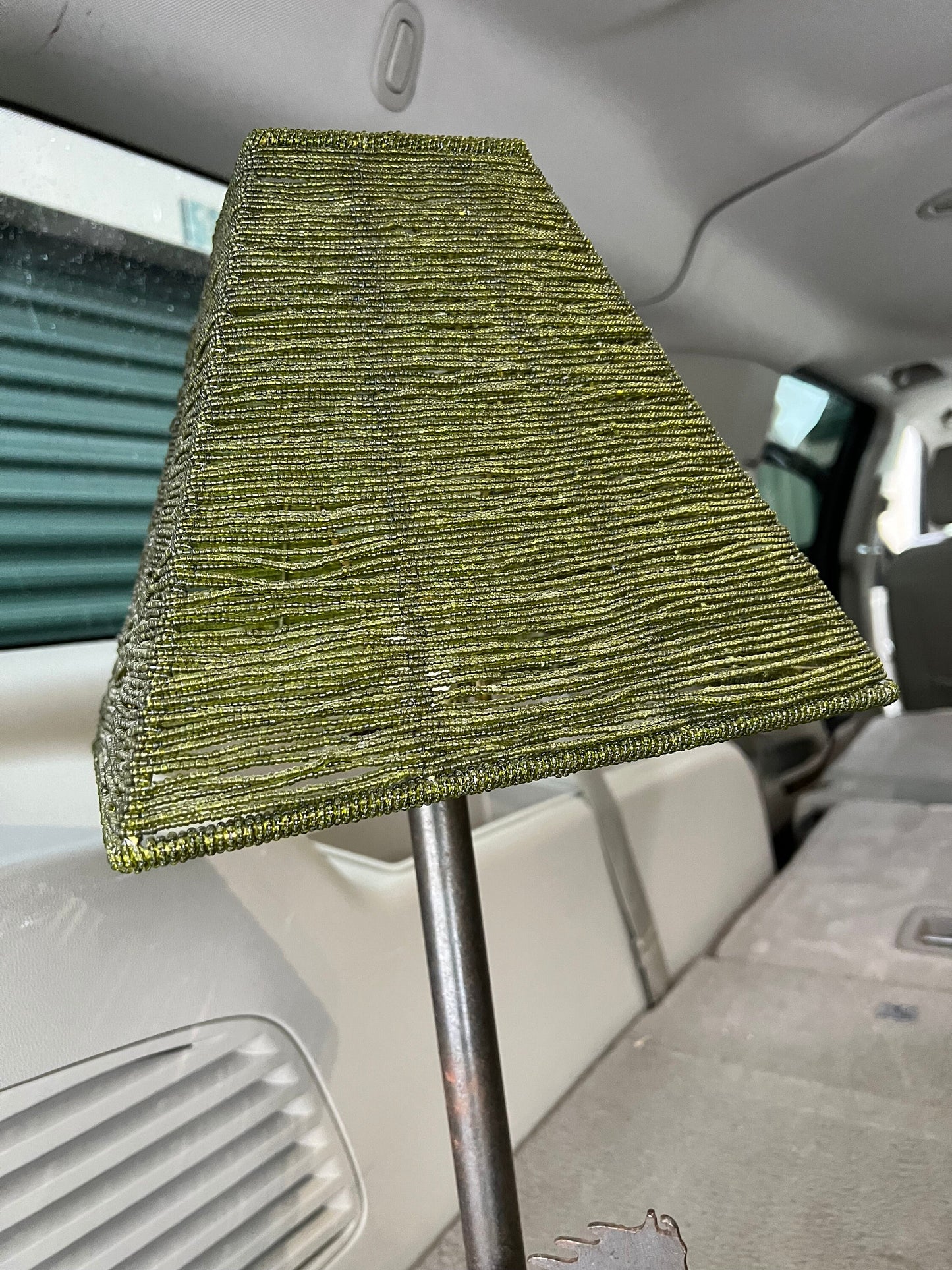 Vintage Wrought Iron Horse Lamp, Horse Table Lamp with Green Shade, Lover Antiques and Vintage