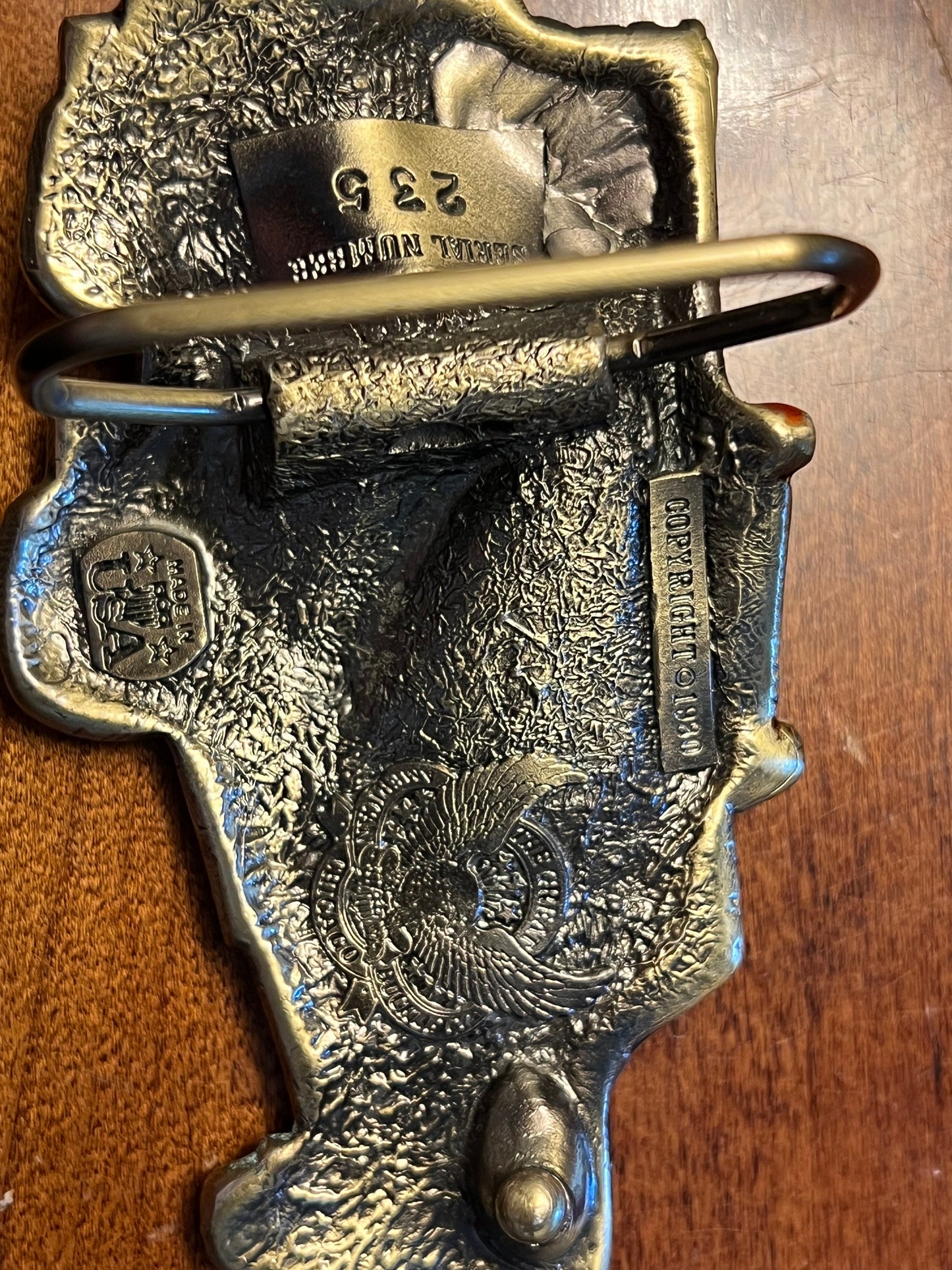Vintage 1980 Tow Truck Belt Buckle, Green Enameled Tow Truck, by Great American Belt Buckle Co, Chicago, IL, Made in USA, Lover Antiques