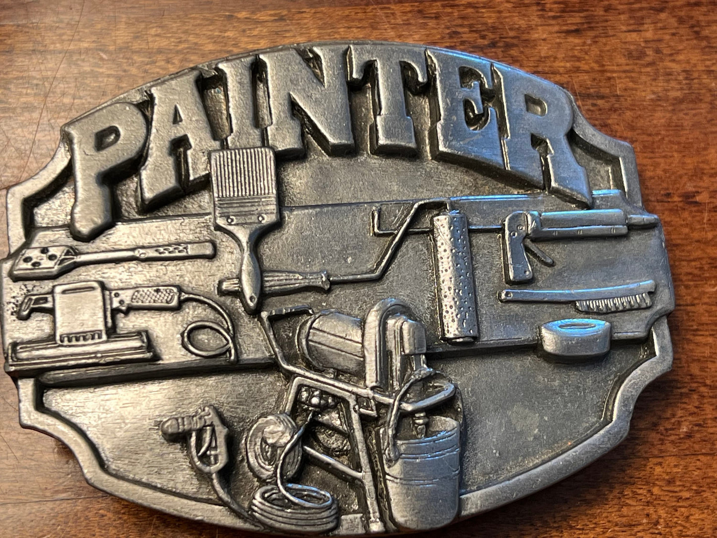 Vintage Painter Pewter Belt Buckle, Siskiyou Belt Buckle, V-50, Bergamot Painters Buckle, The Original Painters Buckle, Lover Antiques