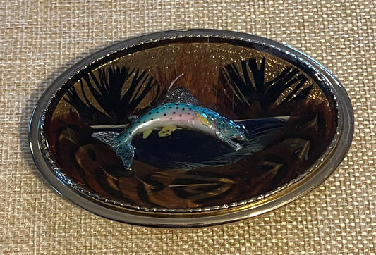 Vintage Fish Belt Buckle by the Beaver Buckle Co., Colorful Fish Buckle, Fishing, Made in the USA, Lover Antiques and Vintage
