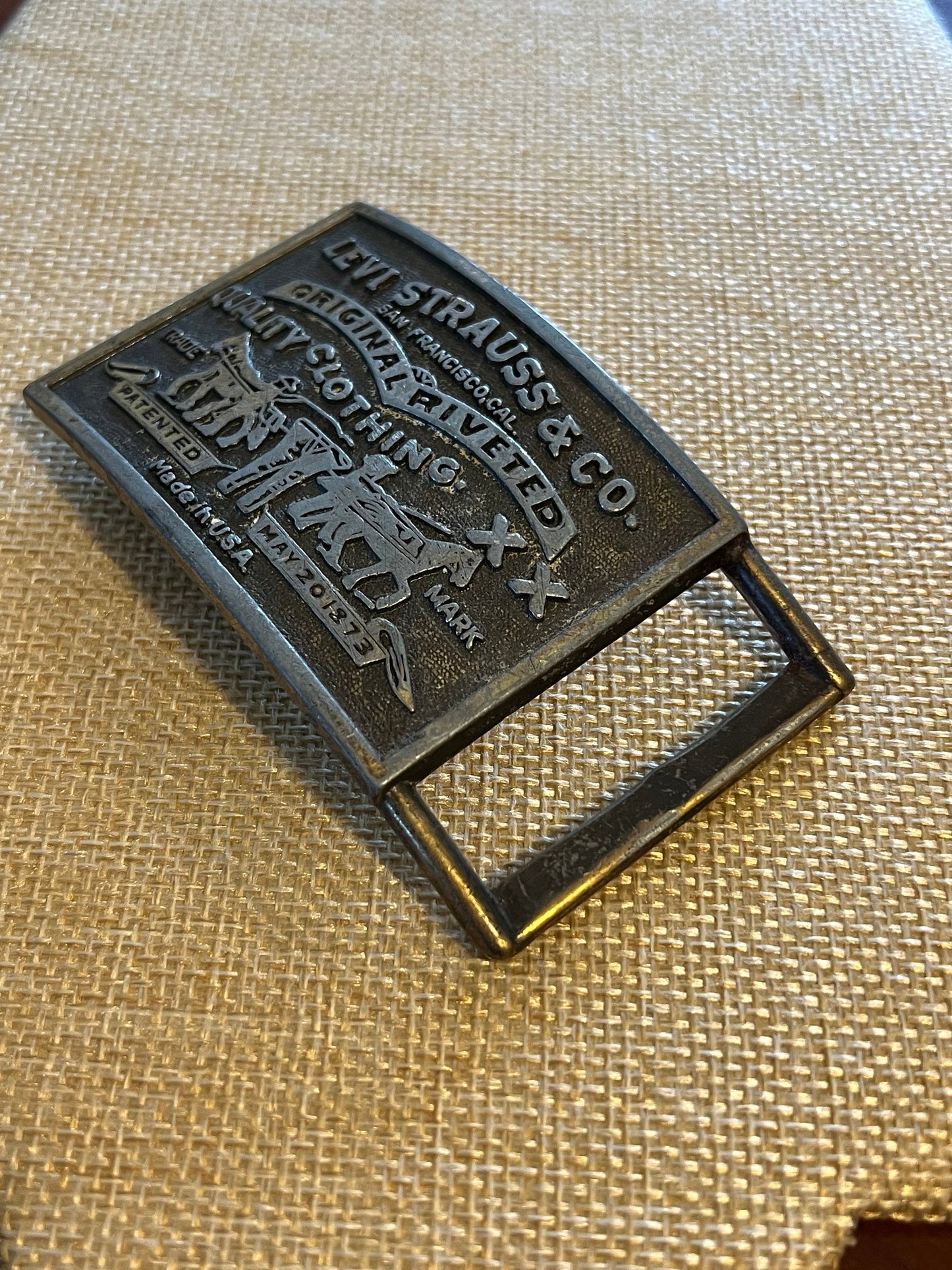 Vintage Levi Strauss & Co. Brass Belt Buckle, Levi Buckle, Lover Antiques and Vintage