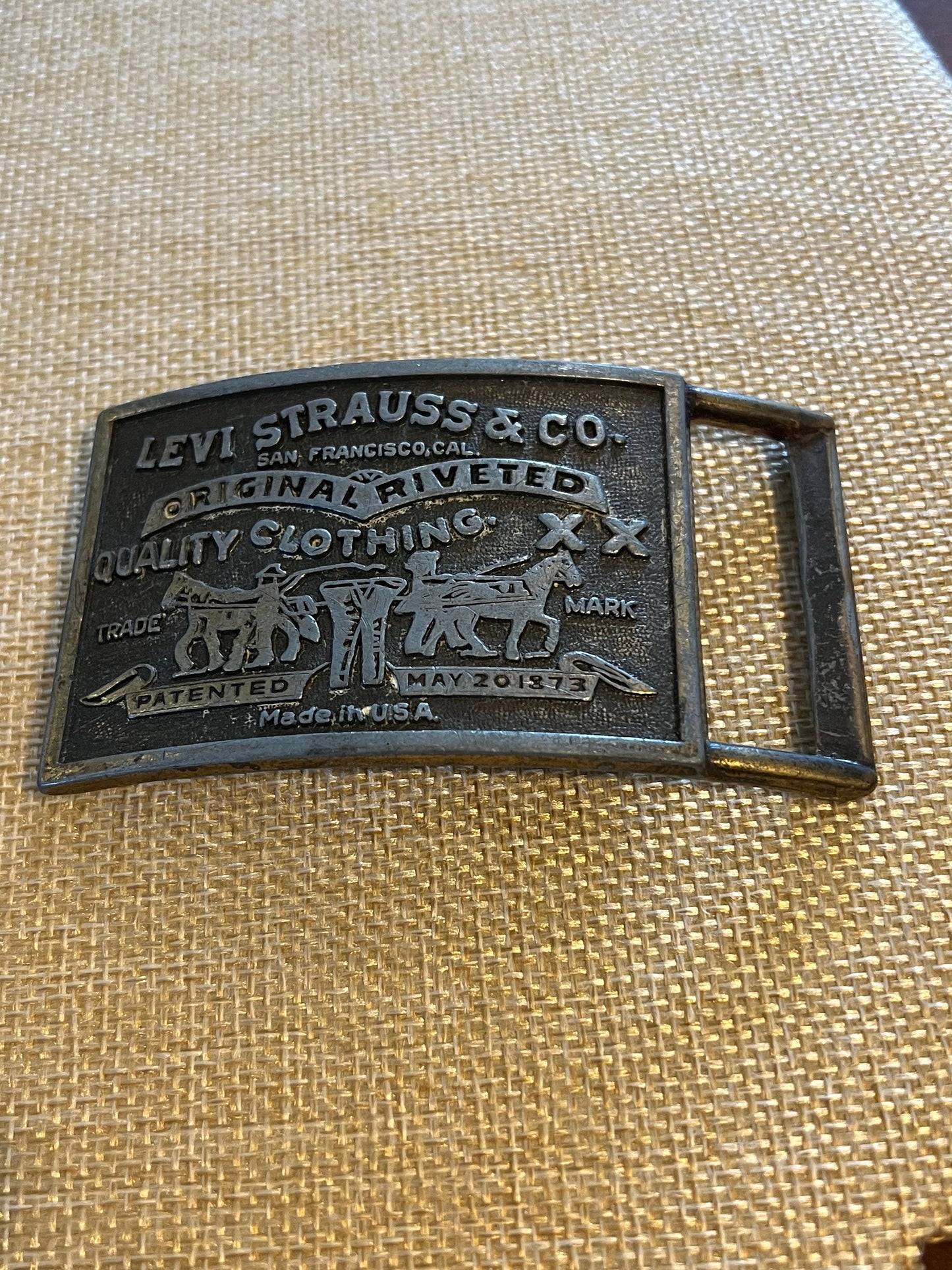 Vintage Levi Strauss & Co. Brass Belt Buckle, Levi Buckle, Lover Antiques and Vintage