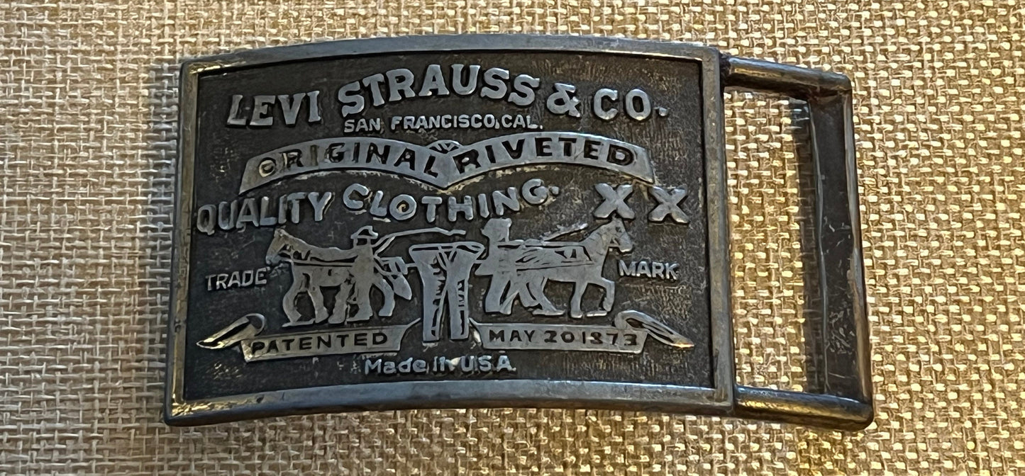 Vintage Levi Strauss & Co. Brass Belt Buckle, Levi Buckle, Lover Antiques and Vintage