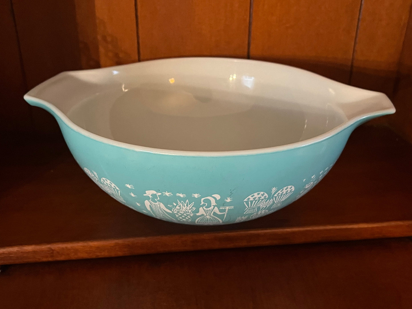 Vintage Pyrex Amish Butterprint Cinderella Bowls, Turquoise and White Collection Pyrex Set of 3 Bowls Lover Antiques and vintage