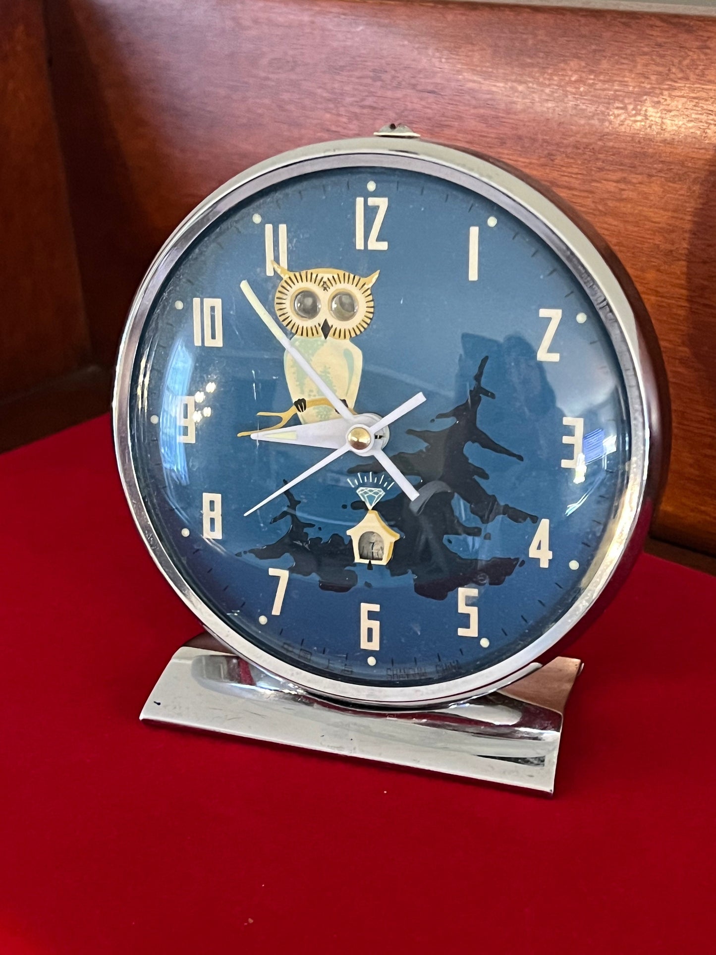Vintage Owl Alarm Clock, Rare Owl Clock, Mid Century Style Owl Time Piece, Lover Antiques and Vintage
