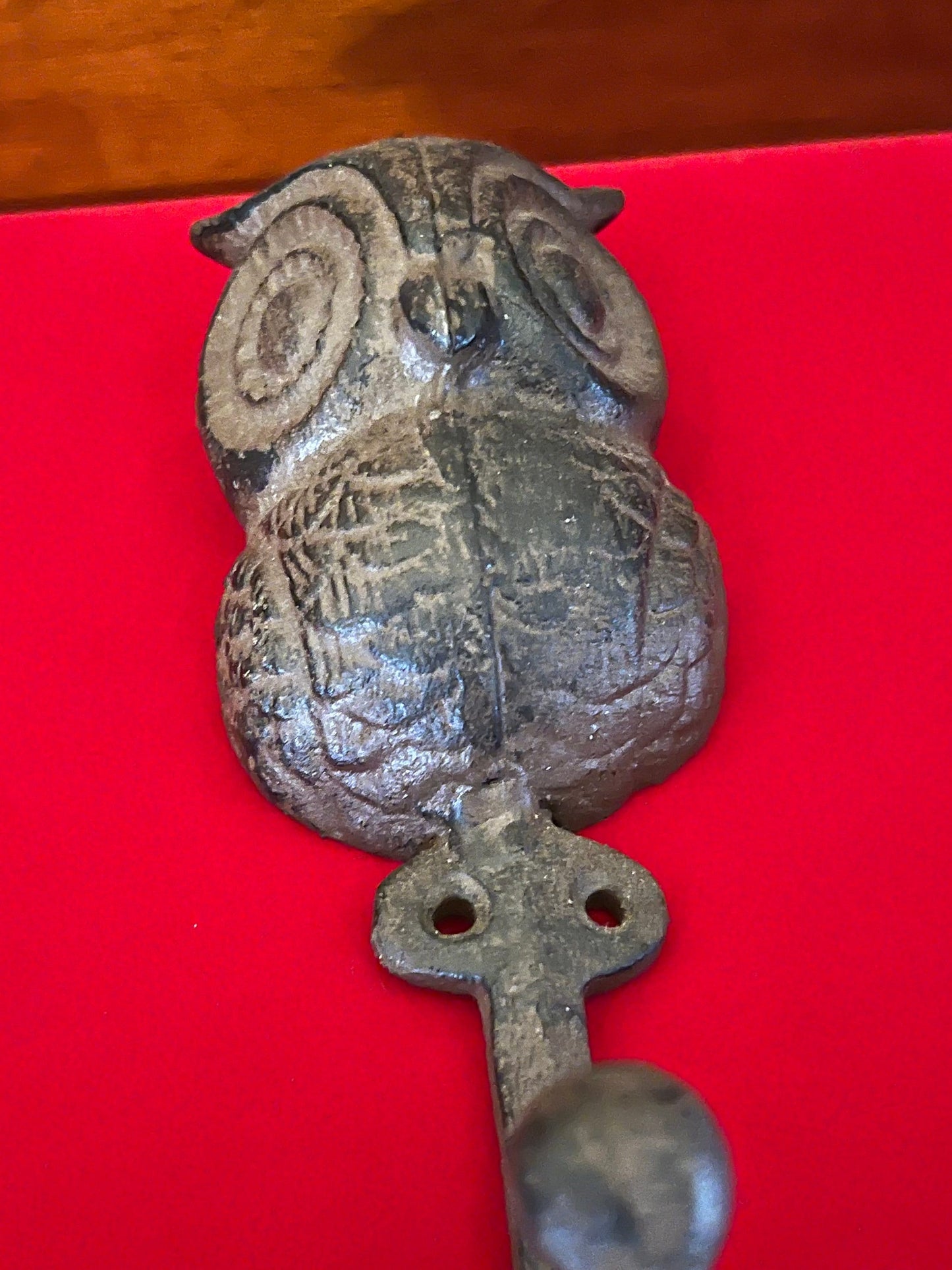 Vintage Owl Cast Iron Single Hook Coat Hanger, Owl Wall Rack, Lover Antiques and Vintage