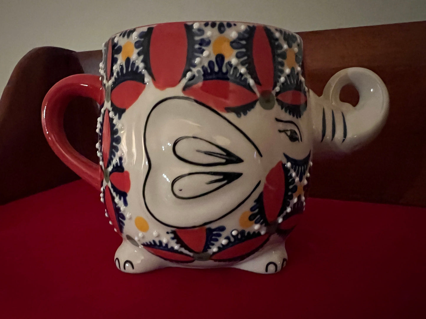 Vintage Elephant with its Trunk Up Mug, Mira Designers by FMC, Embossed Elephant Cup, Lover Antiques and Vintge