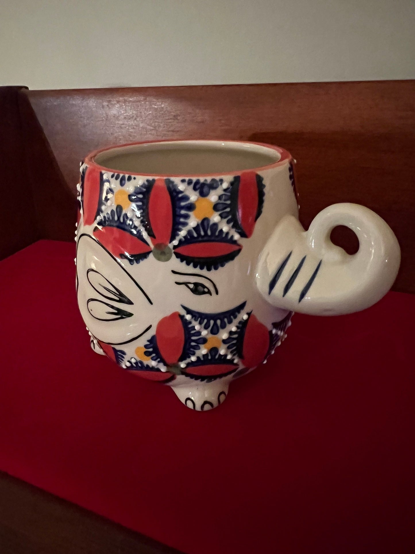 Vintage Elephant with its Trunk Up Mug, Mira Designers by FMC, Embossed Elephant Cup, Lover Antiques and Vintge