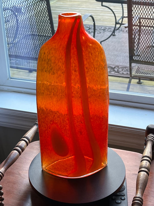 Vintage Sommerso Orange Vase 14”, Art glass multicolored orange yellow beautiful colors Glass Art, Lover Antiques and Vintage