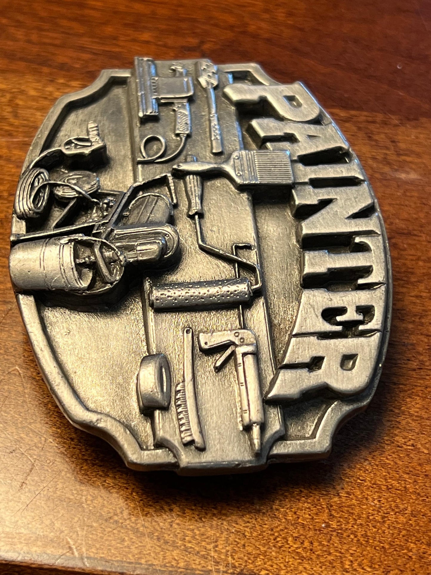 Vintage Painter Pewter Belt Buckle, Siskiyou Belt Buckle, V-50, Bergamot Painters Buckle, The Original Painters Buckle, Lover Antiques