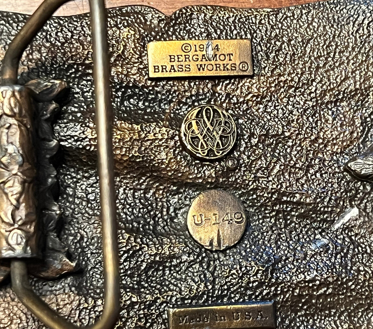 Pennsylvania Railroad PRR Steam Engine Locomotive Train Belt Buckle, Enamel Train by Bergamot Brass Works, U-149, Lover Antiques and Vintage