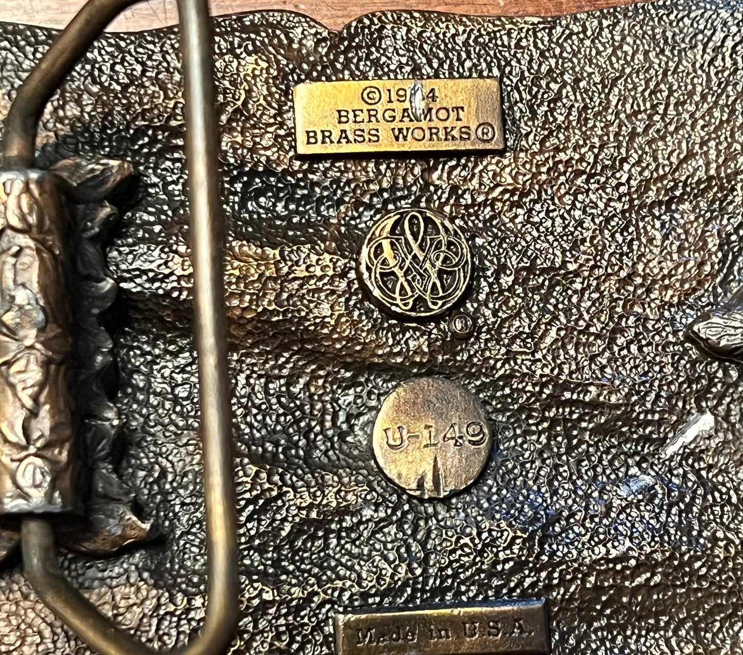 Pennsylvania Railroad PRR Steam Engine Locomotive Train Belt Buckle, Enamel Train by Bergamot Brass Works, U-149, Lover Antiques and Vintage