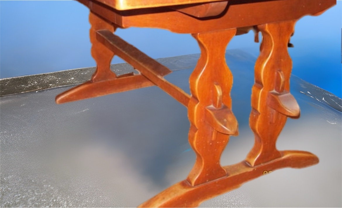 Cushman Colonial Creations Brandywine Manor Table No. 7030, Cushman Rustic Table, Double Trestle Table, Mid Century Table, Lover Antiques