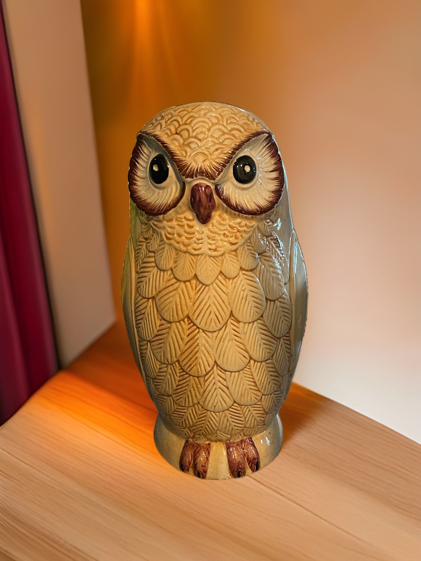 Vintage Porcelain Owl Umbrella Holder Stand, Signed Cosafina Made in Portugal, Unique Owl Holder, Lover Antiques and Vintage