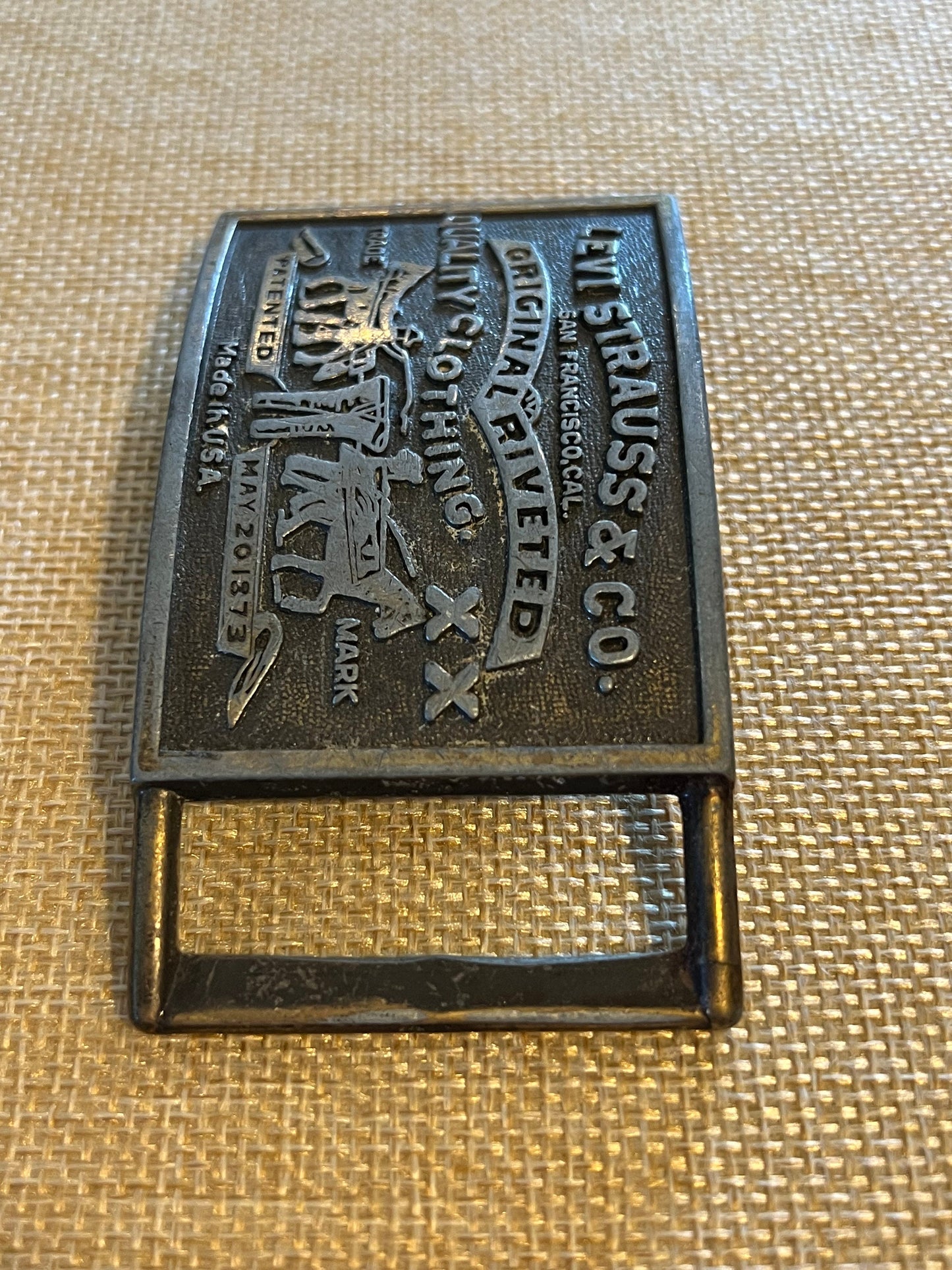 Vintage Levi Strauss & Co. Brass Belt Buckle, Levi Buckle, Lover Antiques and Vintage