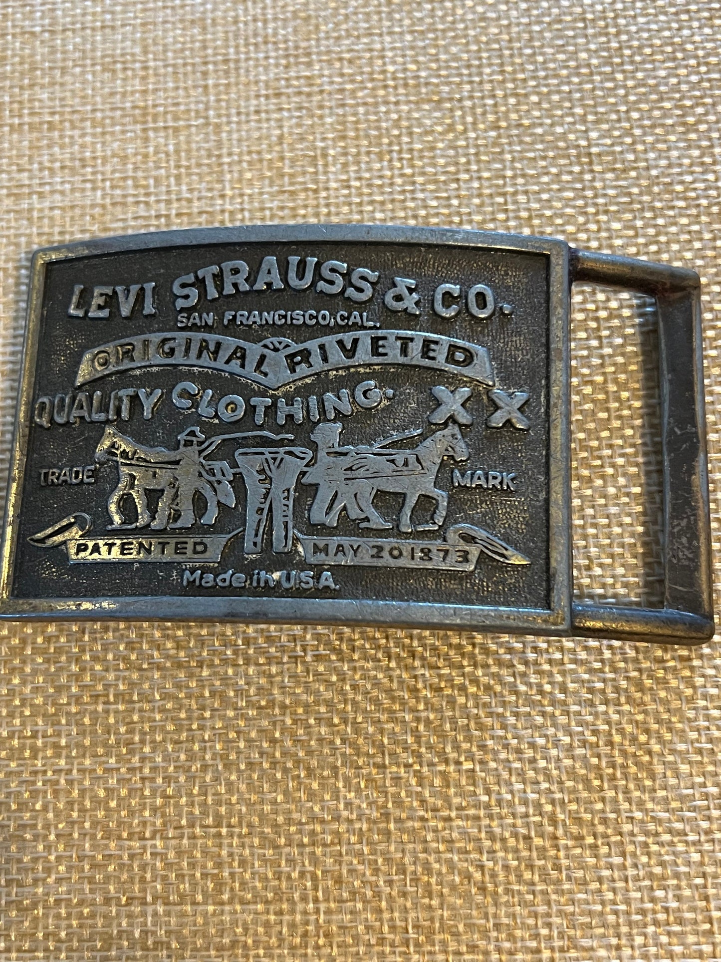 Vintage Levi Strauss & Co. Brass Belt Buckle, Levi Buckle, Lover Antiques and Vintage