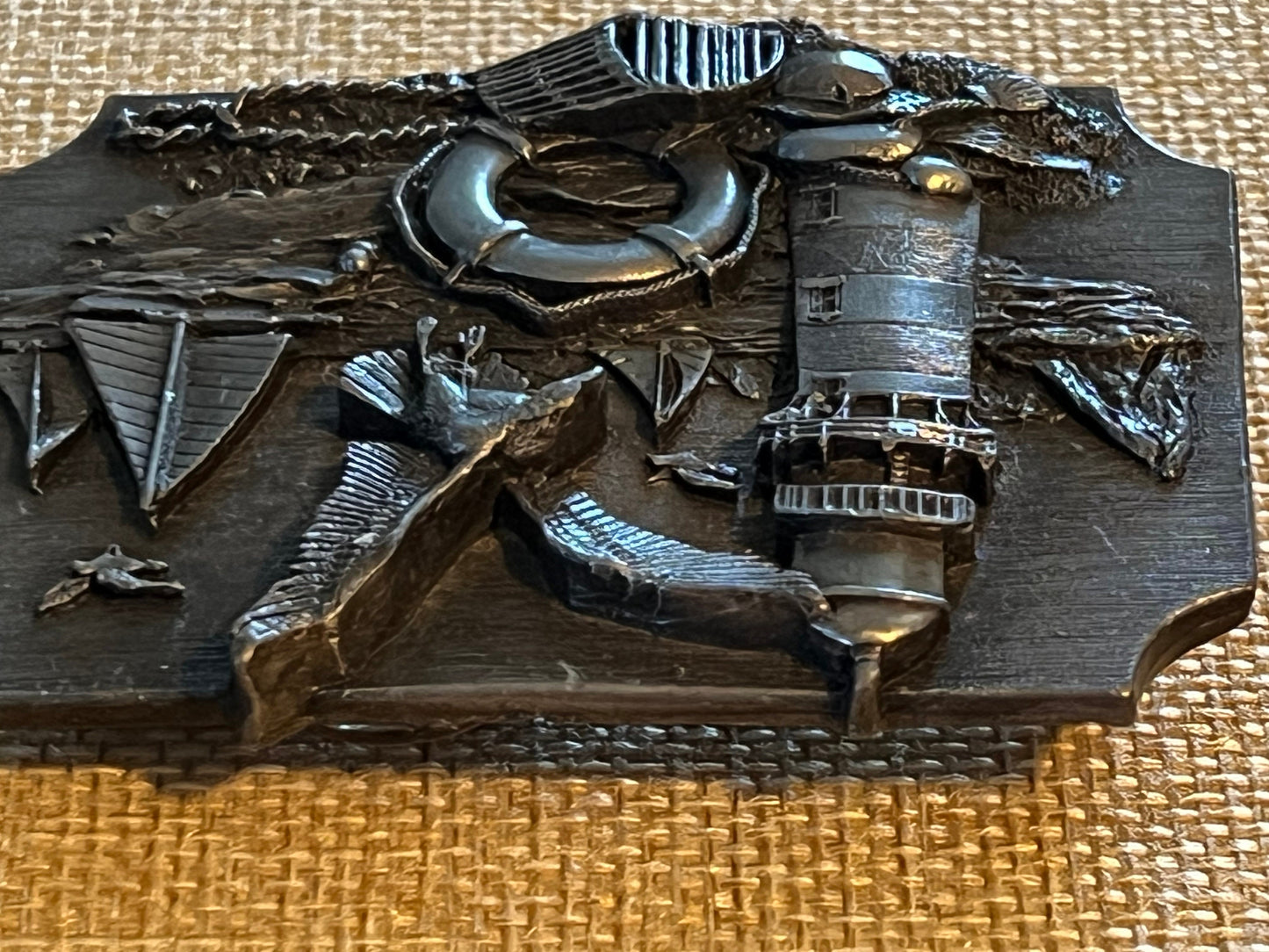 Vintage Siskiyou Lighthouse Beach Scene Belt Buckle, Beach Belt Buckle, Siskiyou Buckle Co, Sea Life, Lover Antiques and Vintage