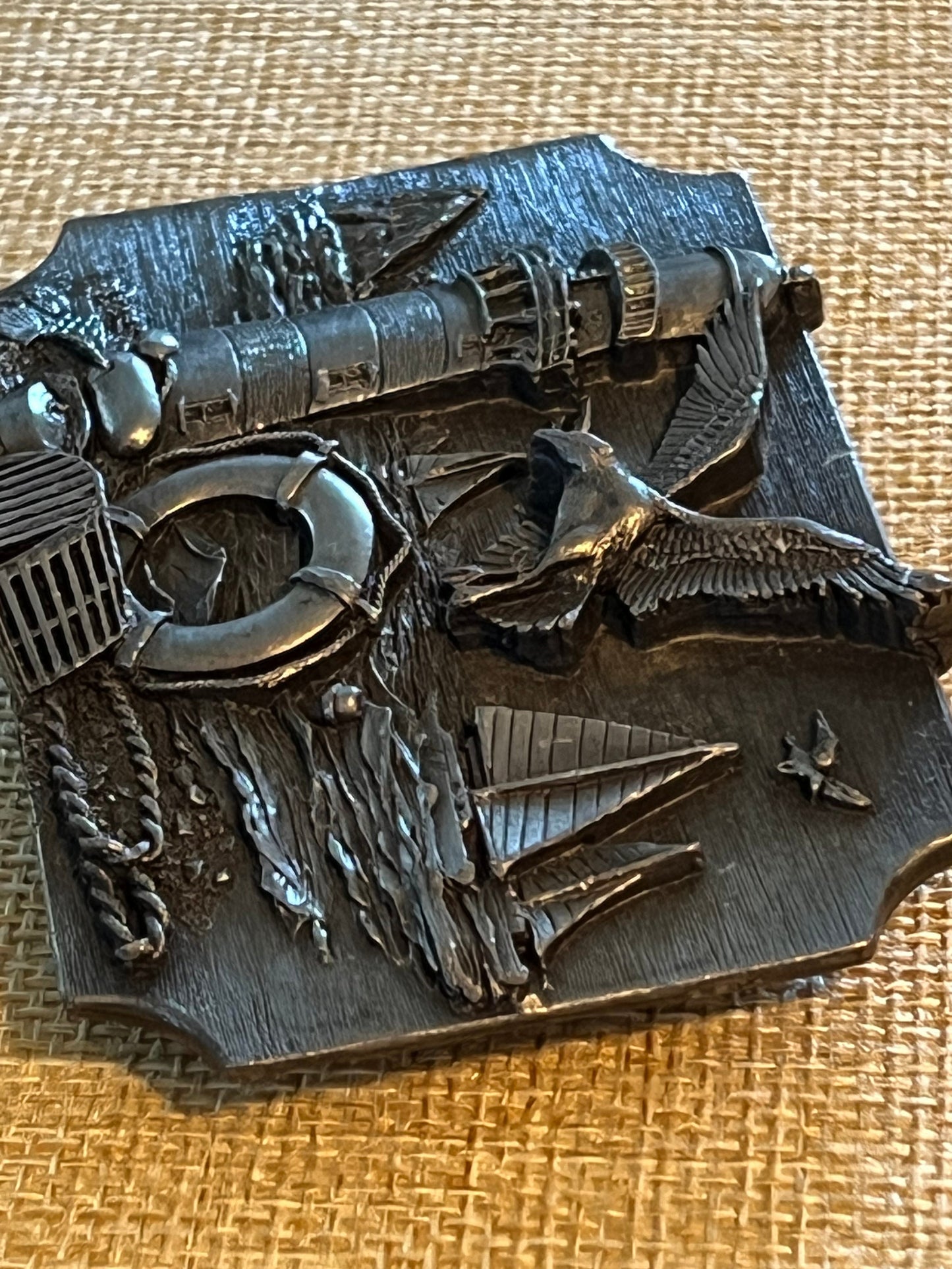 Vintage Siskiyou Lighthouse Beach Scene Belt Buckle, Beach Belt Buckle, Siskiyou Buckle Co, Sea Life, Lover Antiques and Vintage