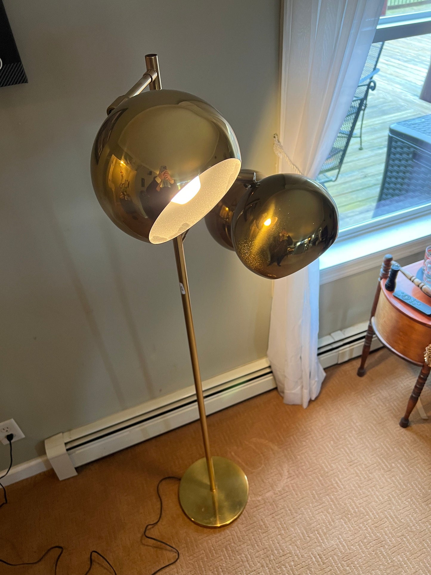 Mid Century Modern 3 Adjustable Cans Brass Floor Lamp, Gumball Style Lighting, Vintage Spotlight Lamp, Lover Antiques and Vintage
