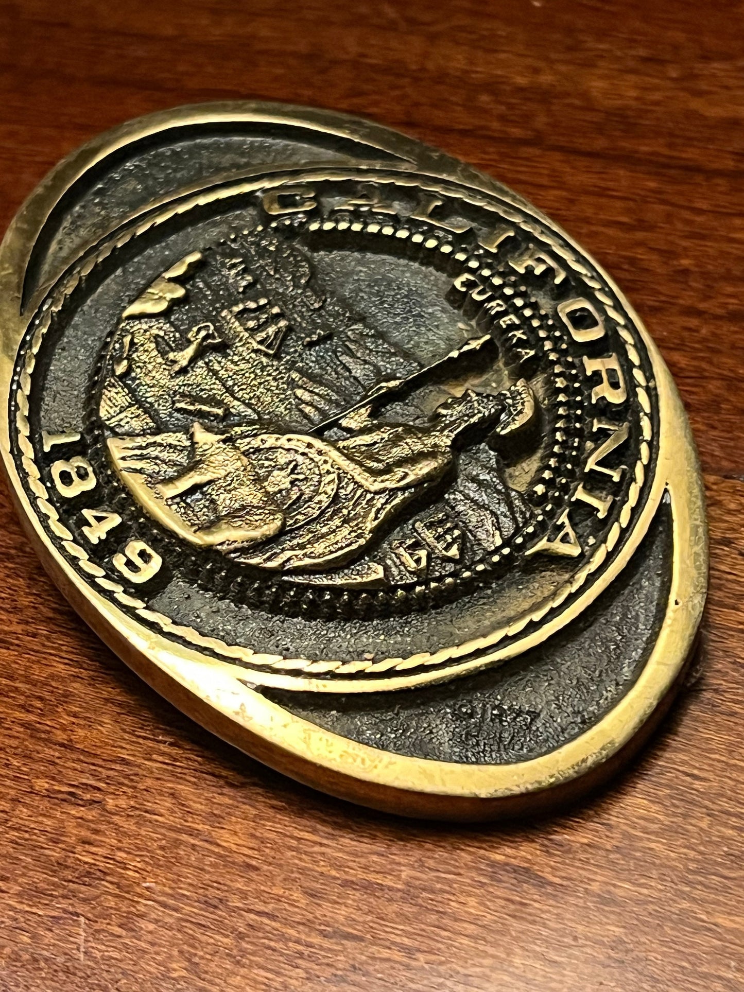 Vintage California State Seal Solid Brass Belt Buckle, Registered Collection Buckles, Lover Antiques and Vintage