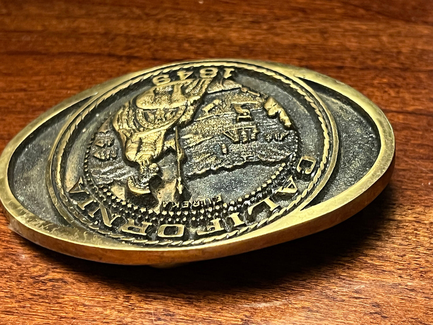Vintage California State Seal Solid Brass Belt Buckle, Registered Collection Buckles, Lover Antiques and Vintage