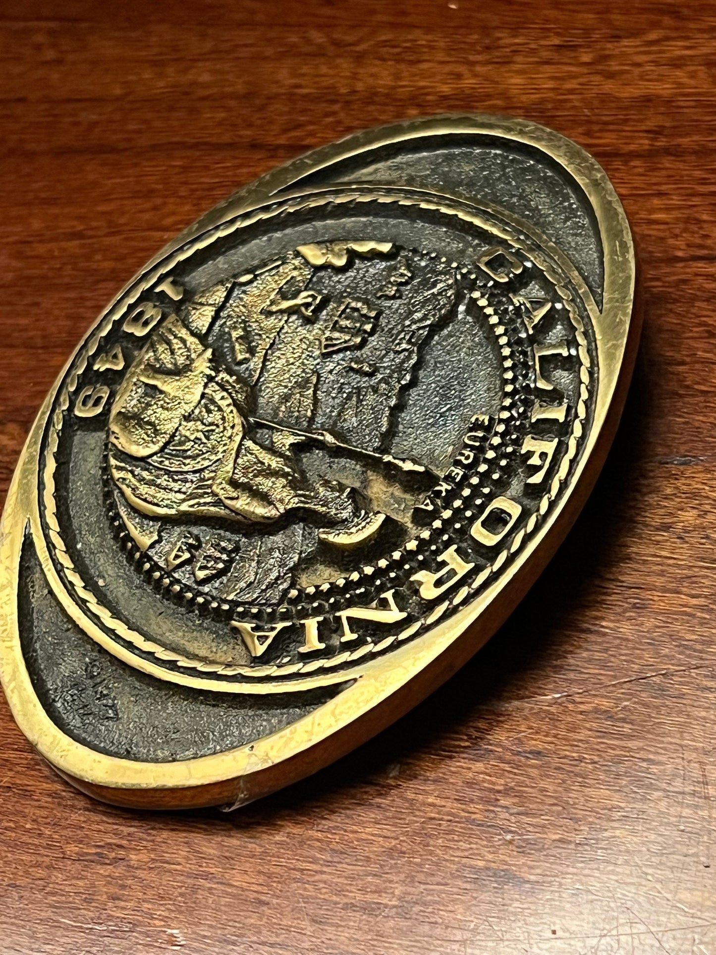 Vintage California State Seal Solid Brass Belt Buckle, Registered Collection Buckles, Lover Antiques and Vintage