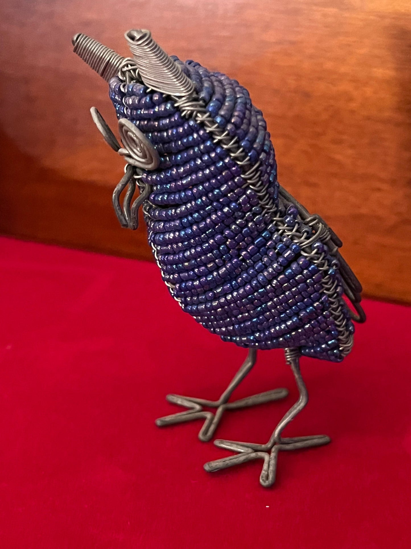 Vintage Beaded Paper Clip Art Owl Figurine, Owl Statue Made of Paper Clips, Owl Art, Lover Antiques and Vintage