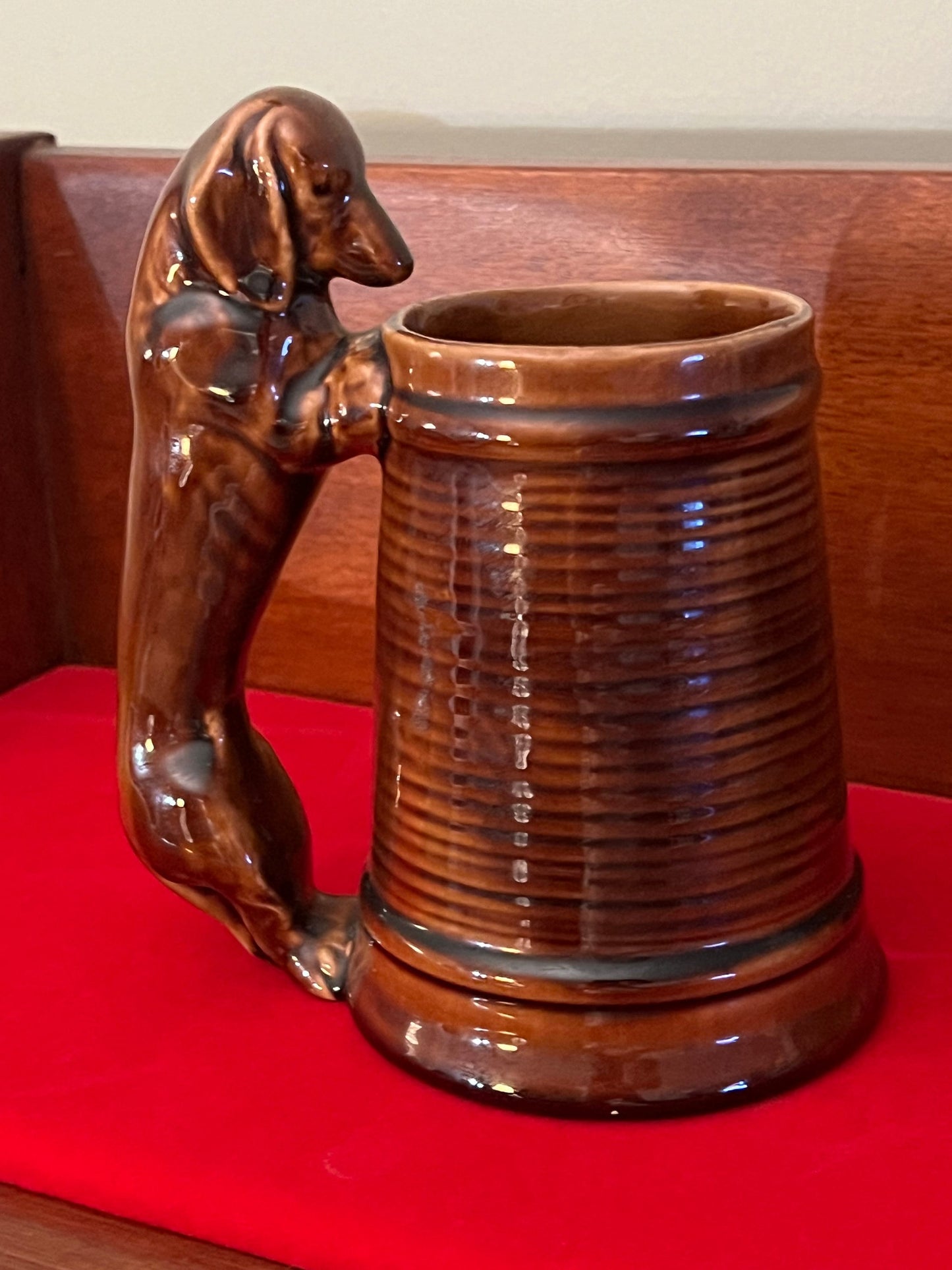 Vintage Dachshund Dog USA Pottery Beer Stein Mug with Handle, Lover Antiques and Vintage