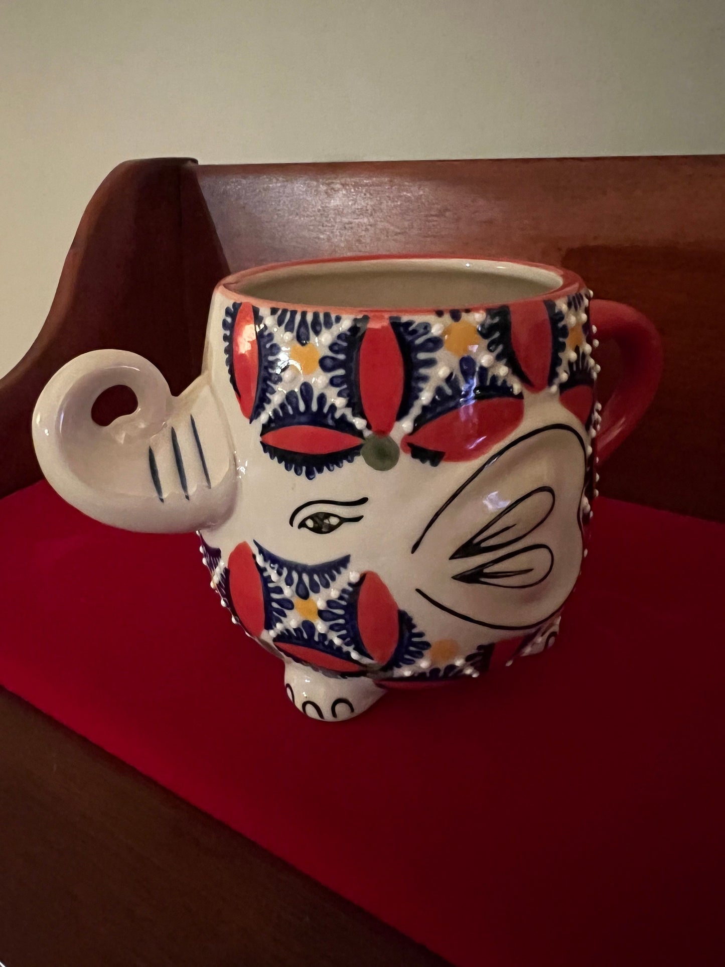 Vintage Elephant with its Trunk Up Mug, Mira Designers by FMC, Embossed Elephant Cup, Lover Antiques and Vintge