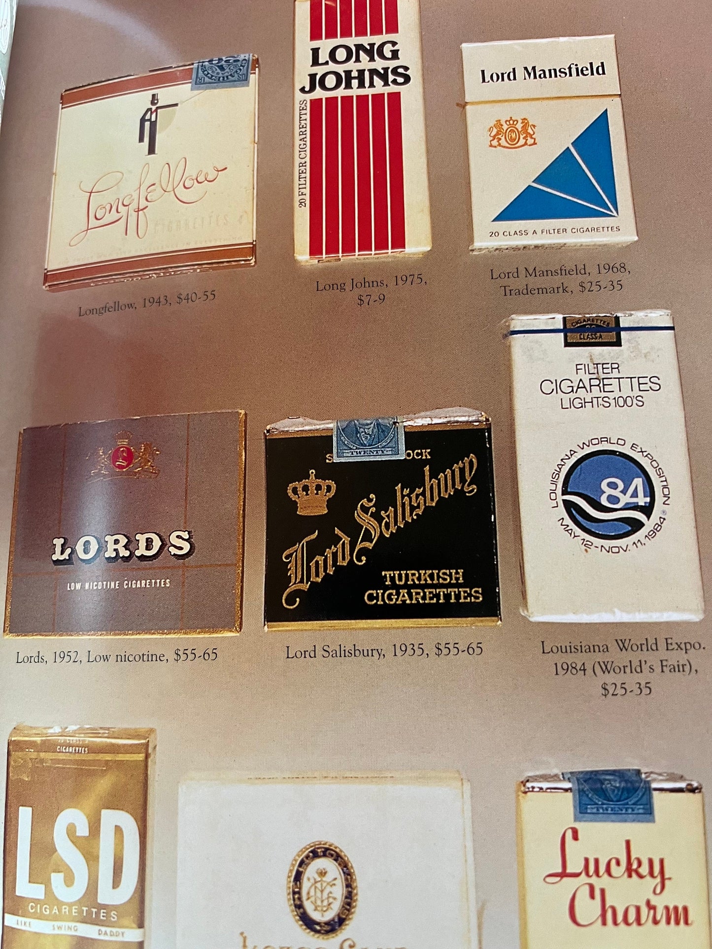 The Collector’s Guide to Vintage Cigarette Packs Book, by Joe Giesenhagen, Lover Antiques and Vintage