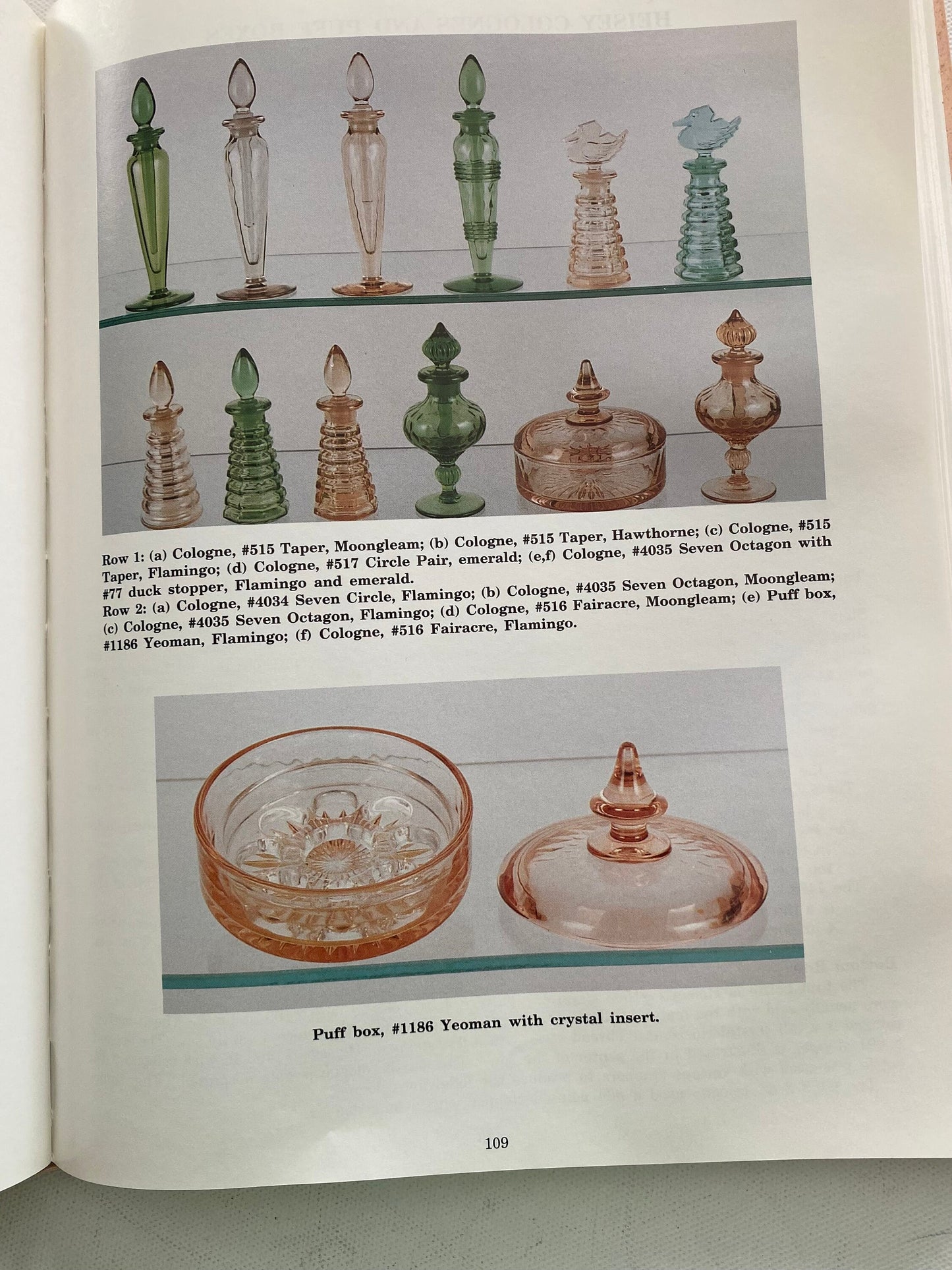 Bedroom & Bathroom Glassware of the Depression Years Fenton Cambridge Akro Agate Powder Jars Book Guide Lover Antiques and Vintage