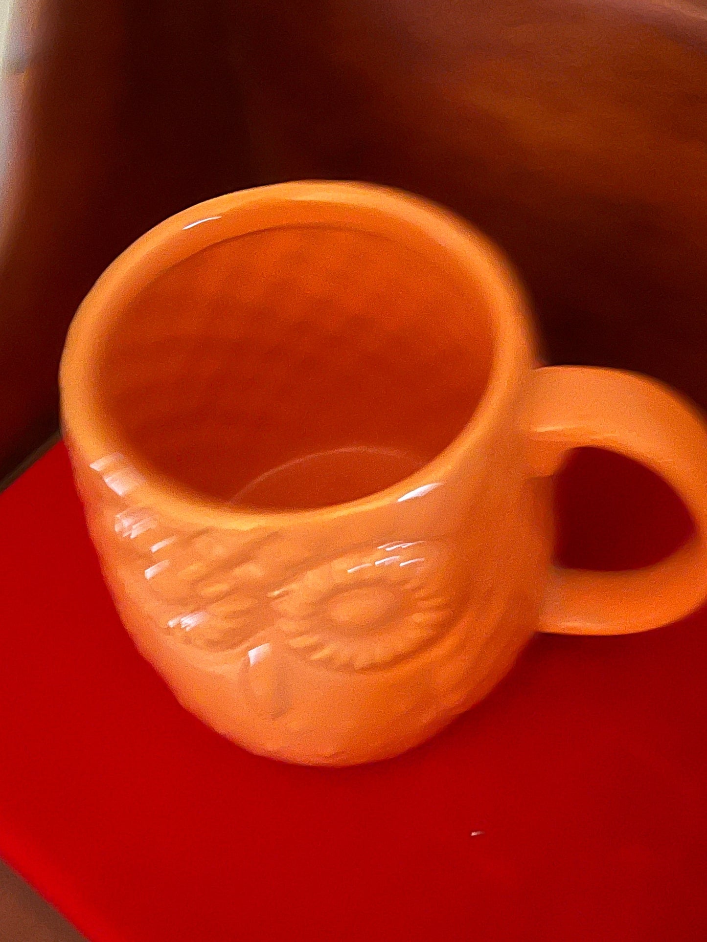 Pretty Orange Owl Mug, Coffee Cup, Tea Cup, Lover Antiques and Vintage