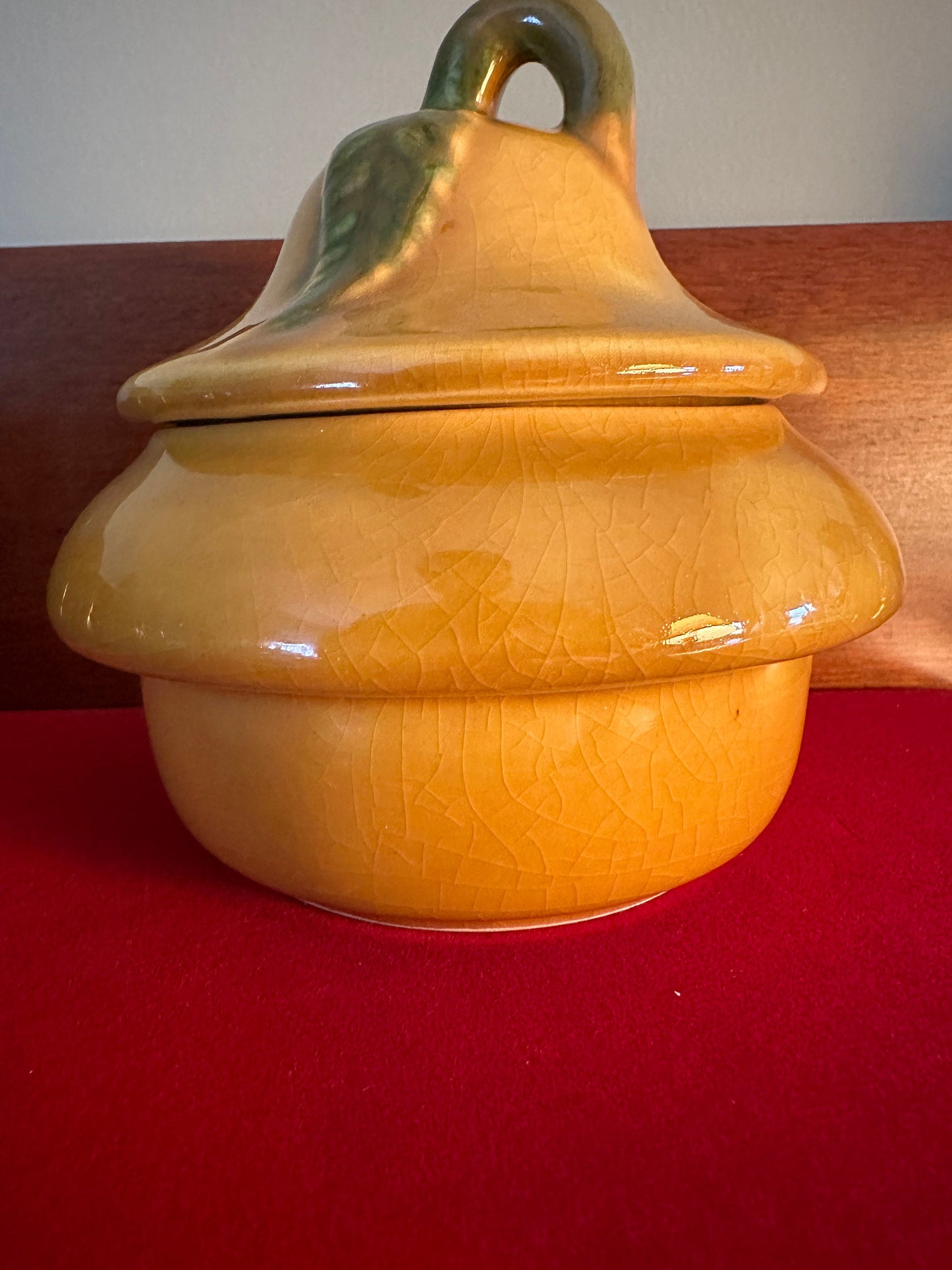 Vintage Lidded Sugar Dish, California USA Pottery Lidded Pear Dish Vintage #252, Pear Dish, Lover Antiques and Vintage