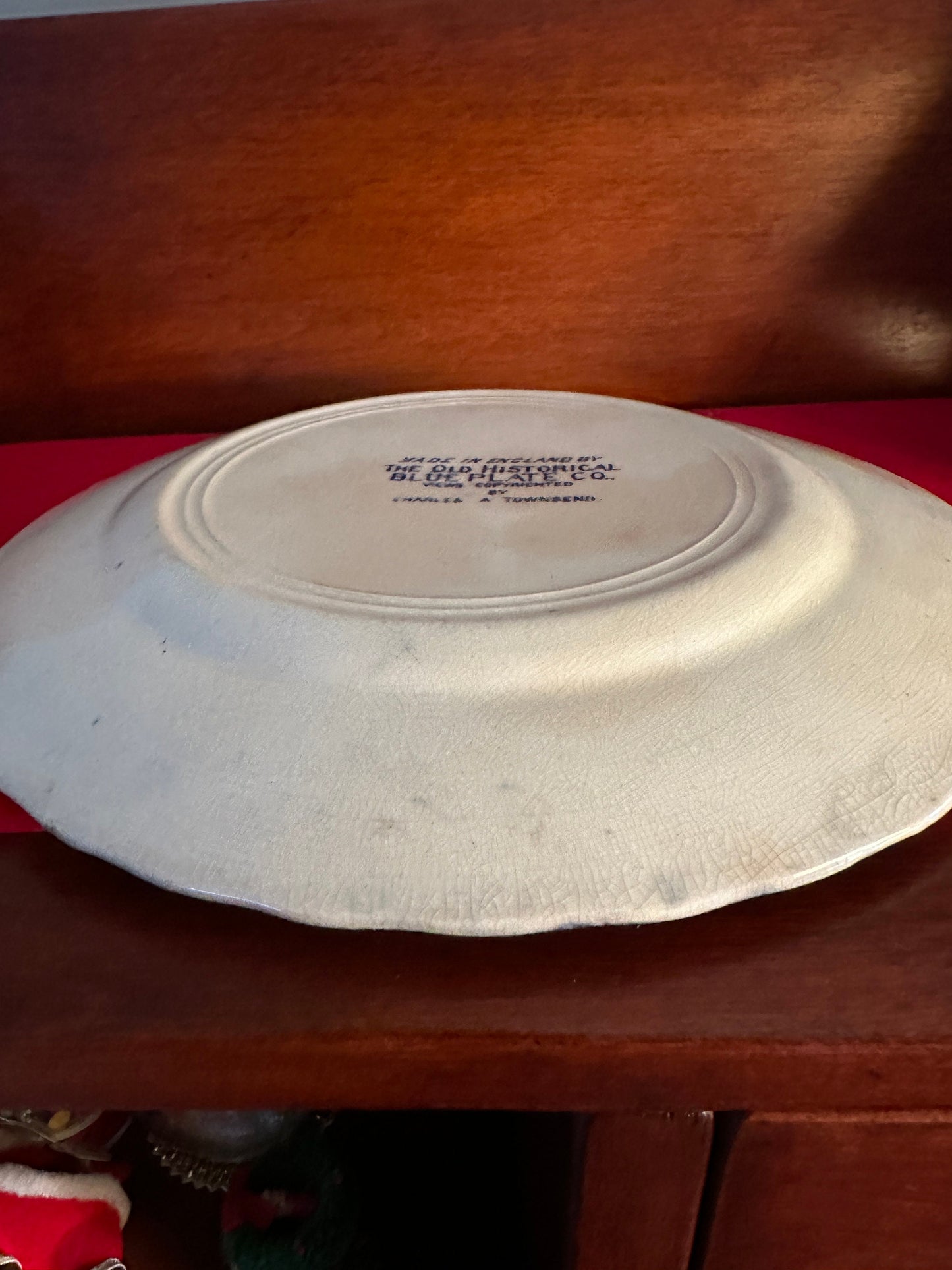 Vintage Made in England by the Old Historical Blue Plate Co. Copyrighted by Charles A. Townsend, Lover Antiques and Vintage