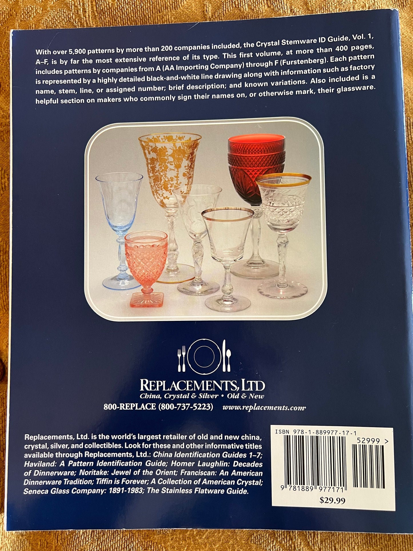 Crystal Stemware ID Guide Vol 1 A-F Identification Guide Book, by Bob Page and Dale Frederiksen, Lover Antiques