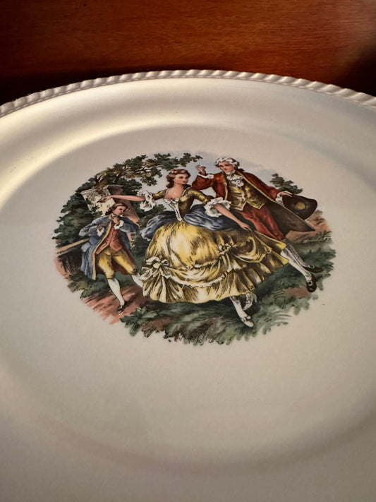 Vintage Harker Pottery Plate, Gödel Print Victorian Courting Couple 22K Gold Plate, Lover Antiques and Vintage