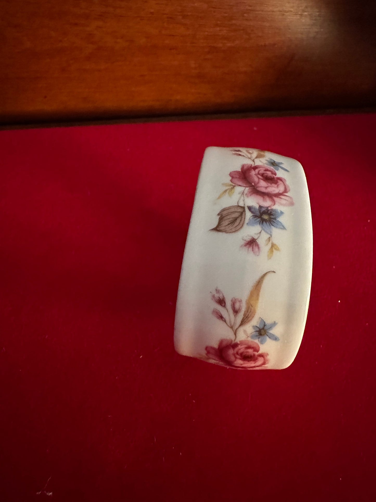 Vintage Countess Fine Bone China Rose Napkin Holder Ring, Made in England, Hand Painted Rose & Flowers, Lover Antiques and Vintage