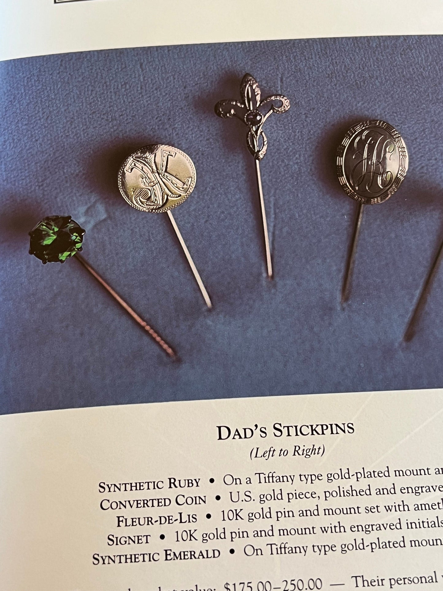 Collecting Antique Stickpins Identification and Value Guide Book, by Jack & Elynore Kerins, Stickpins Book, Lover Antiques and Vintage