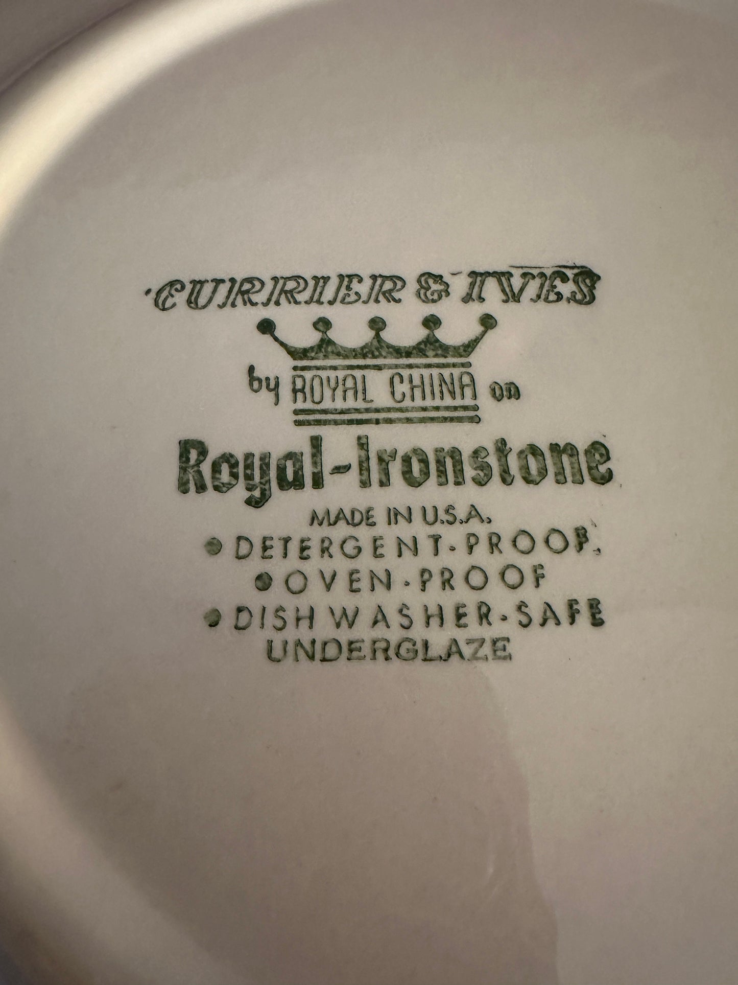 Vintage Currier & Ives Royal China Americana Blue Plate Royal-Ironstone Plate Lover Antiques and Vintage