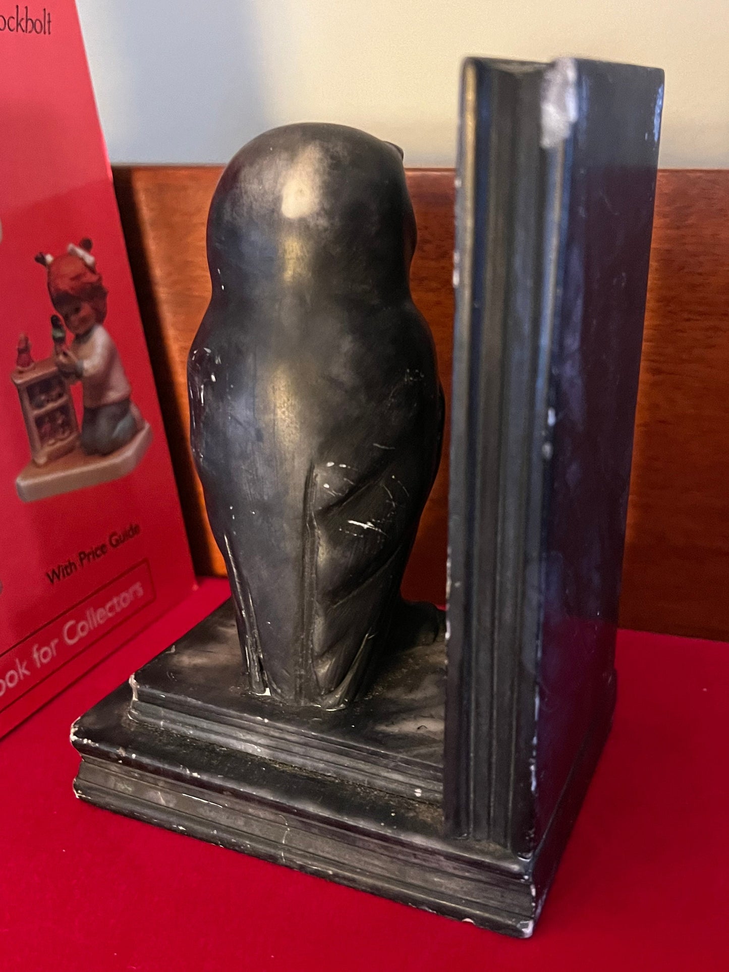 Vintage Owl and Book Bookend, Heavy Owl Black Bookend, Owl Bookend, Book Helper, Lover Antiques and Vintage
