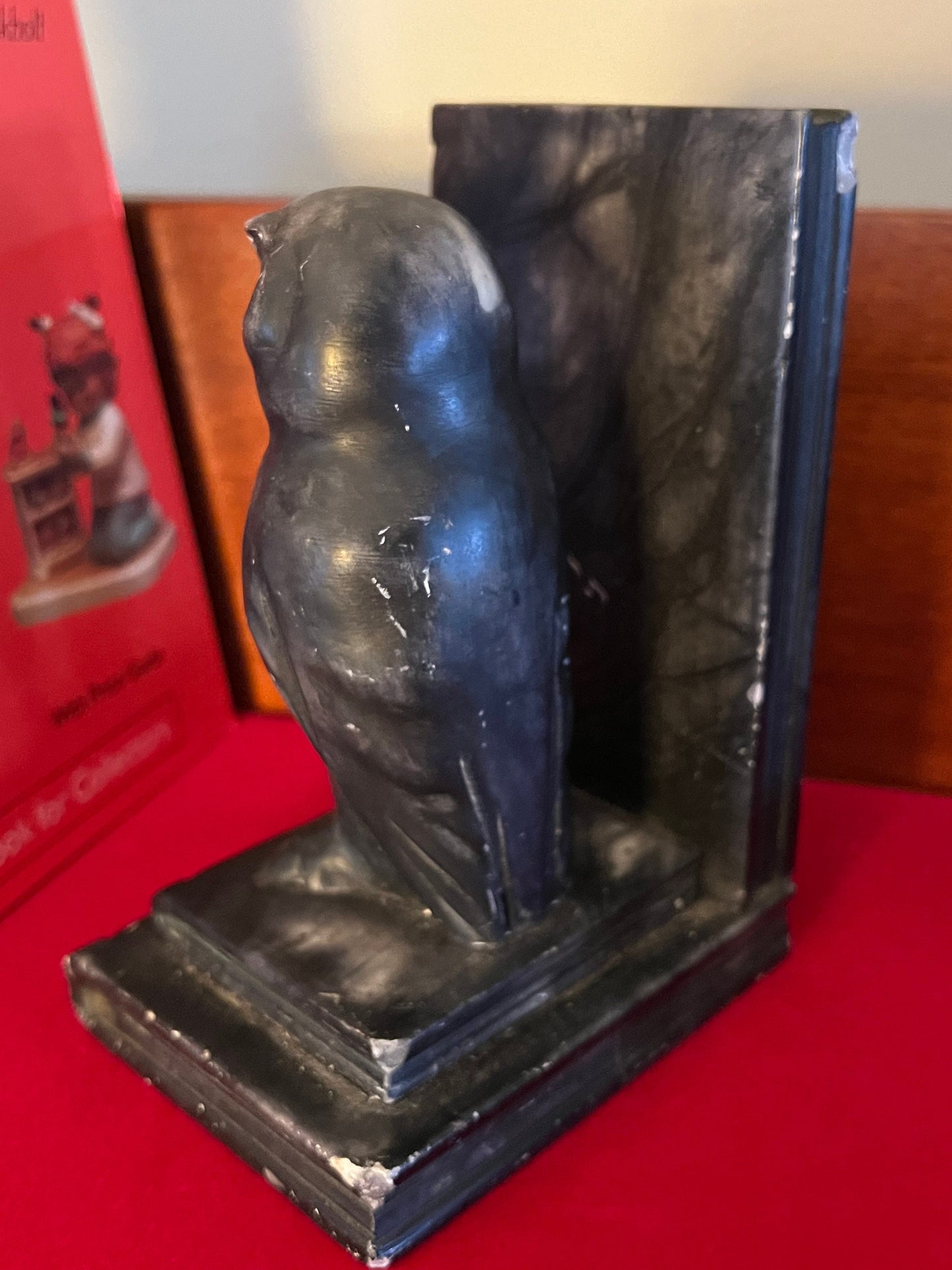 Vintage Owl and Book Bookend, Heavy Owl Black Bookend, Owl Bookend, Book Helper, Lover Antiques and Vintage