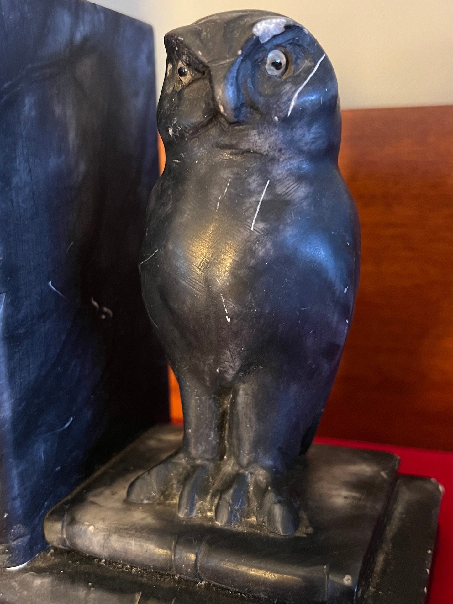 Vintage Owl and Book Bookend, Heavy Owl Black Bookend, Owl Bookend, Book Helper, Lover Antiques and Vintage