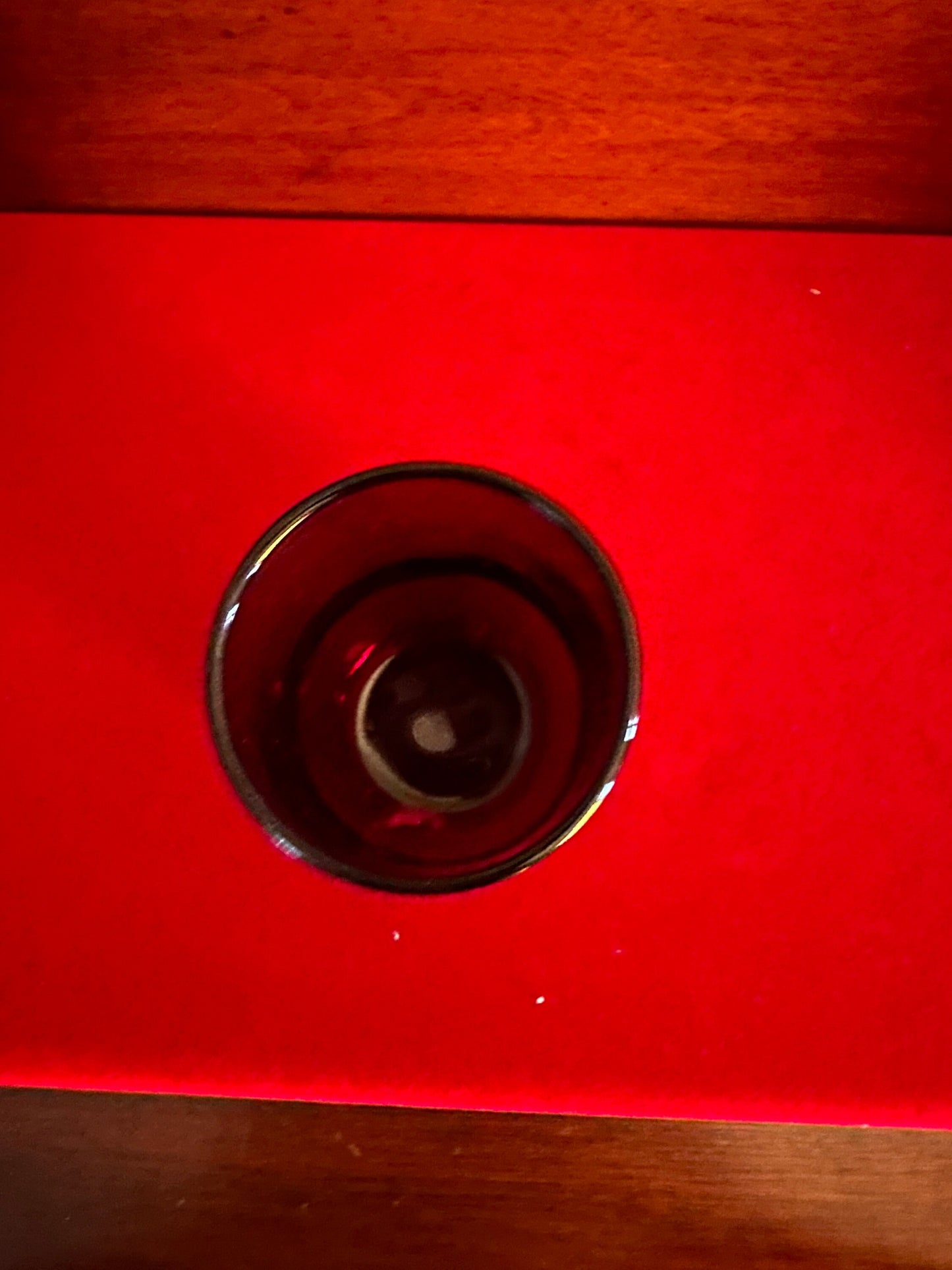 Vintage Ruby Red Glass Cup, Cute Red Glass Art, Lover Antiques and Vintage