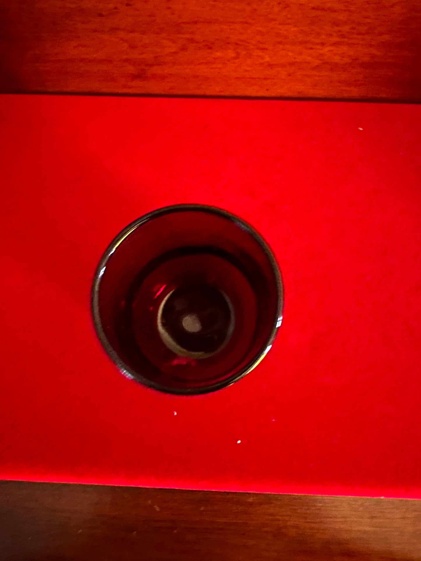 Vintage Ruby Red Glass Cup, Cute Red Glass Art, Lover Antiques and Vintage