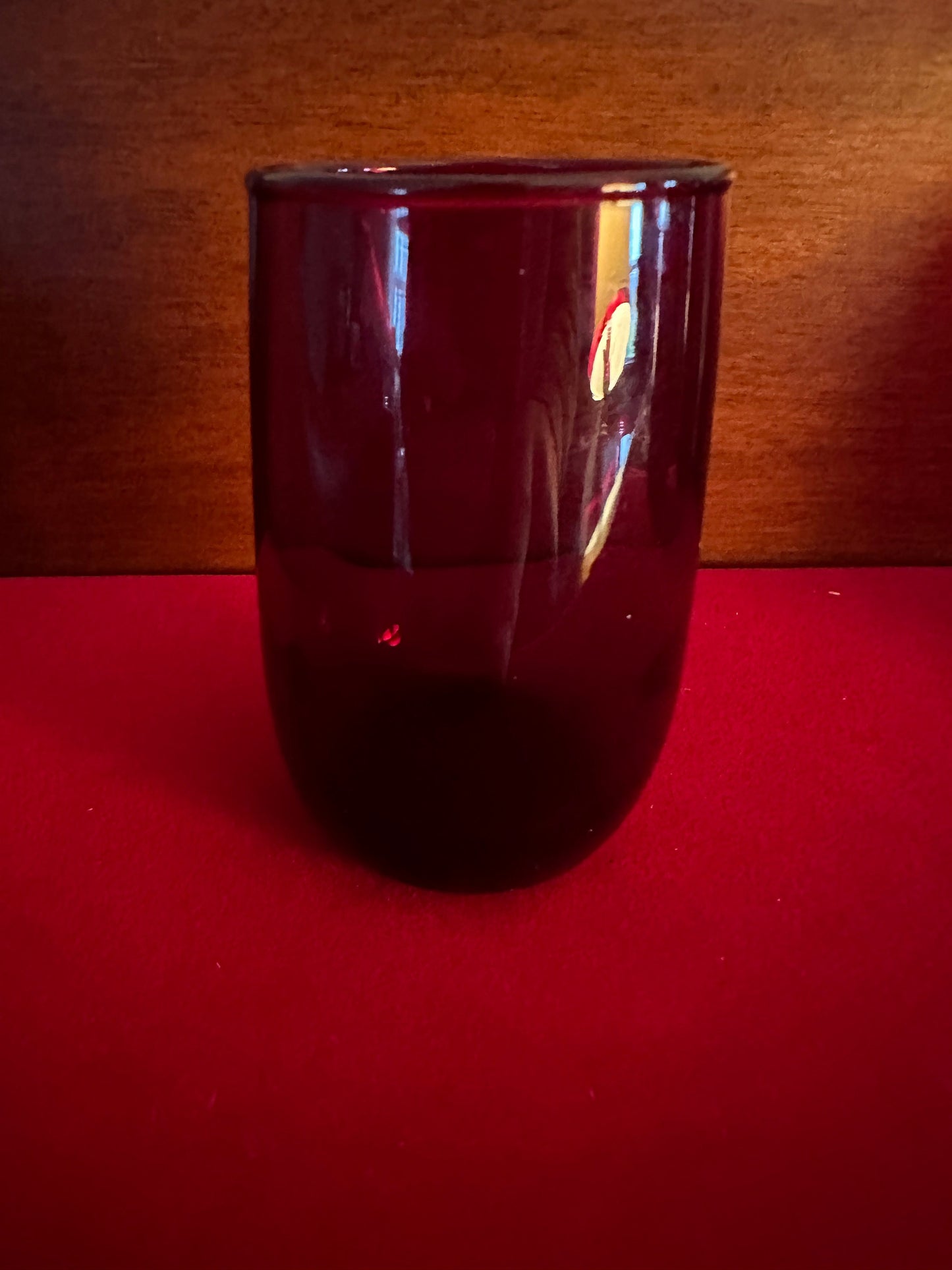 Vintage Ruby Red Glass Cup, Cute Red Glass Art, Lover Antiques and Vintage