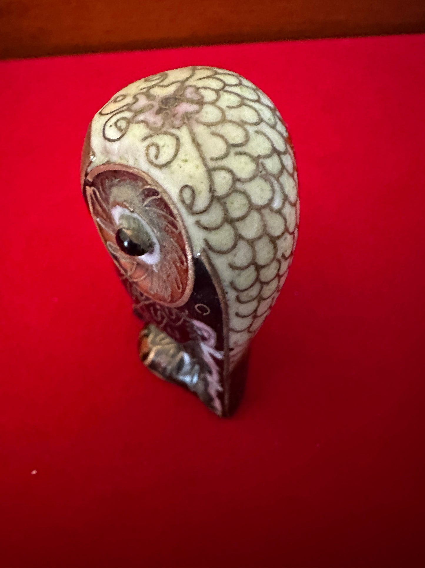 Vintage Cloisonné Enamel Owl Statue, Brass Enameled Owl Figurine, Owl Figurine, Lover Antiques and Vintage