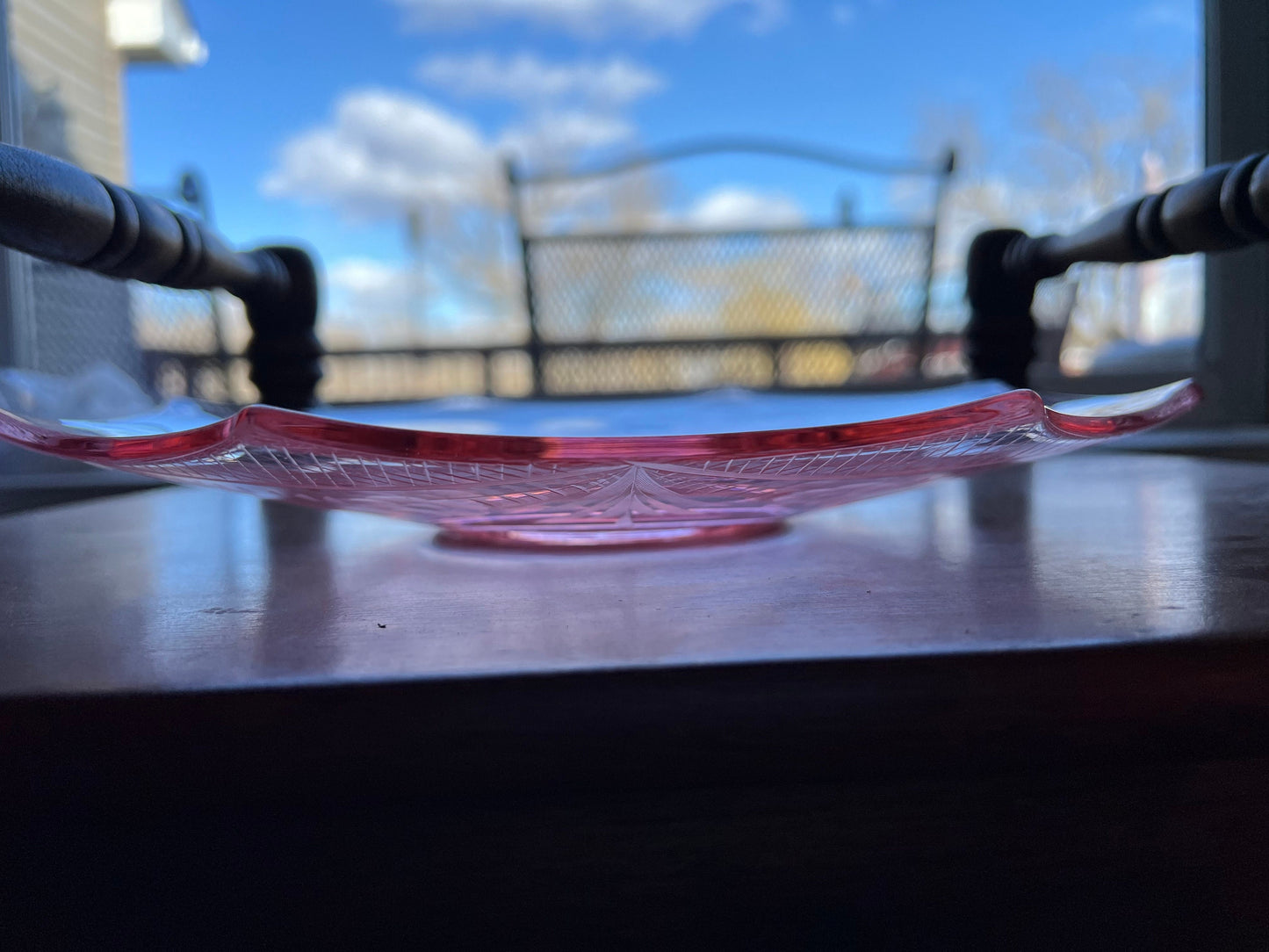 Vintage Pink Tiffin Glass Octagonal Serving Platter, Pink Footed 8 Sided Dish, Pink Depression Glass Art, Lover Antiques and Vintage